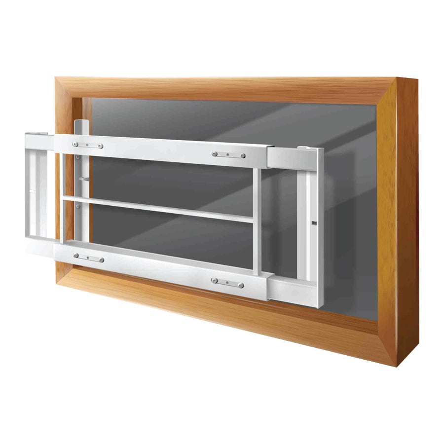 Mr. Goodbar S203 C 21-28 C 21-in x 12-in White Steel Removable Window Security Bar
