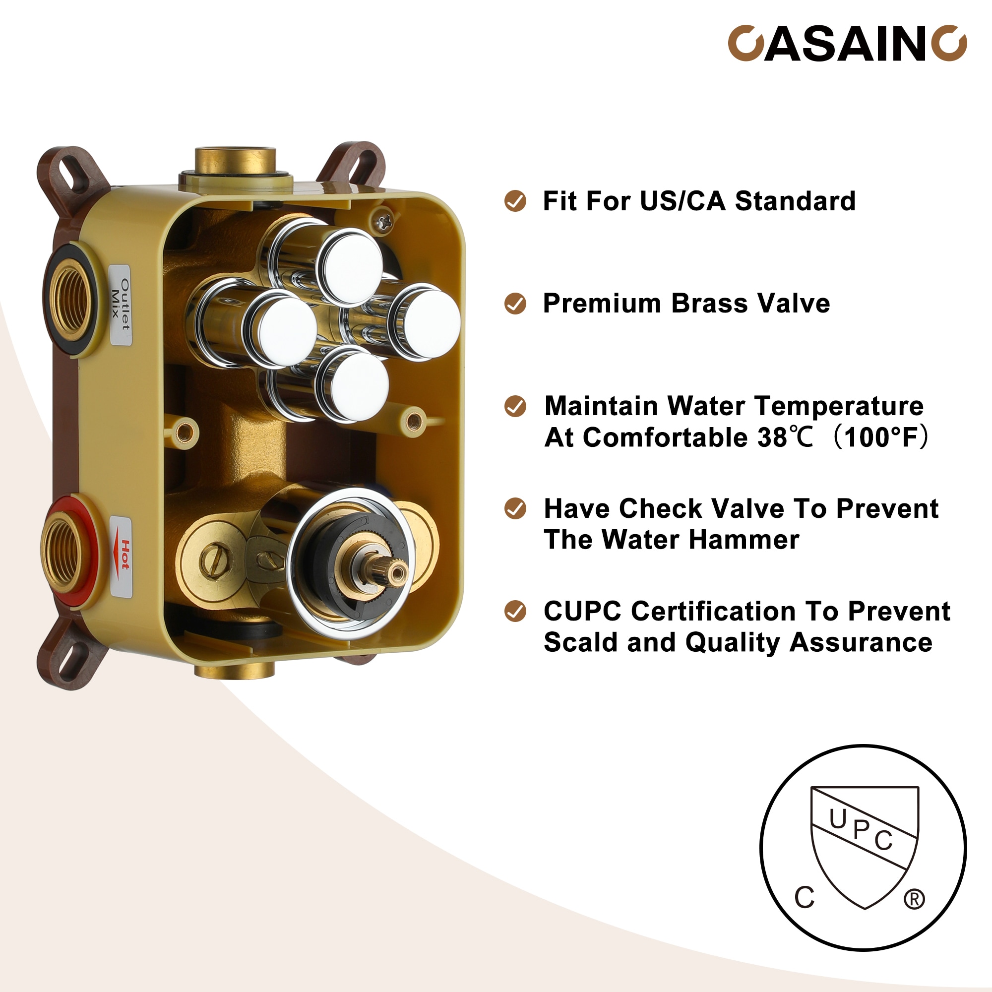 CASAINC DB-98102LSJ-10 Showerhead-Bar-Panels - View #9
