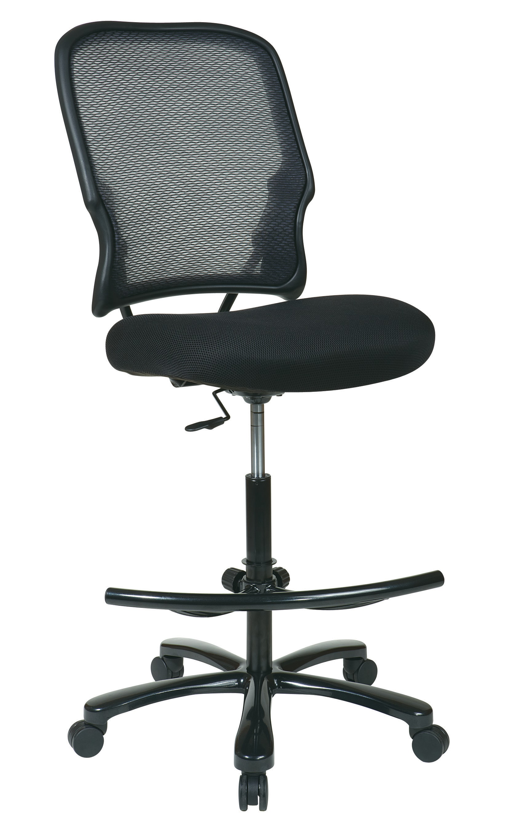 Black Mesh Ergonomic Drafting Swivel Chair with Footrest