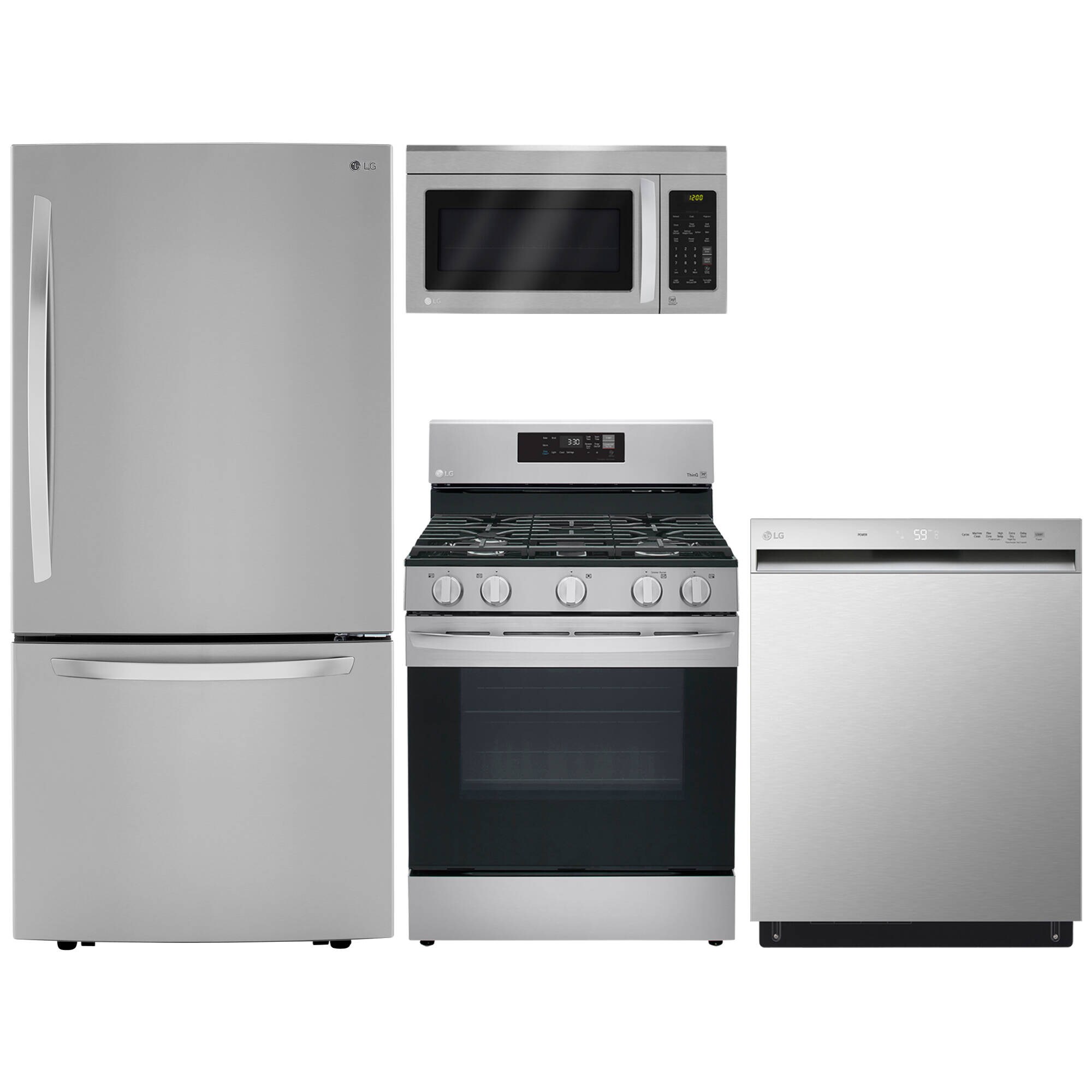 LG 33 in. W 26 cu. ft. Bottom Freezer Refrigerator w/ Multi-Air Flow and  Smart Cooling in PrintProof Stainless Steel LRDCS2603S - The Home Depot