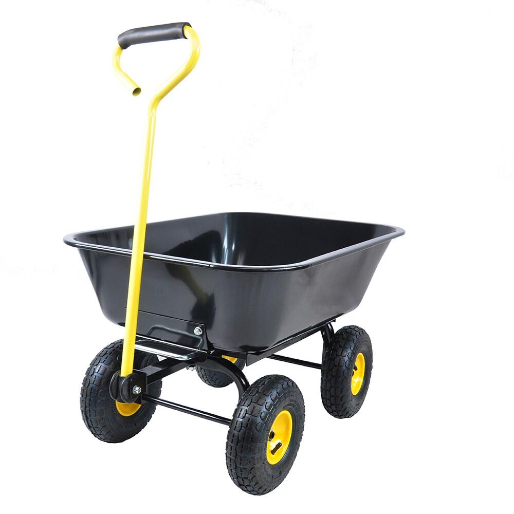 Gorilla Carts 7-cu ft Poly Yard Cart, Black, Solid Tire, Steel Handle,  Multiple colors/finishes in the Yard Carts department at