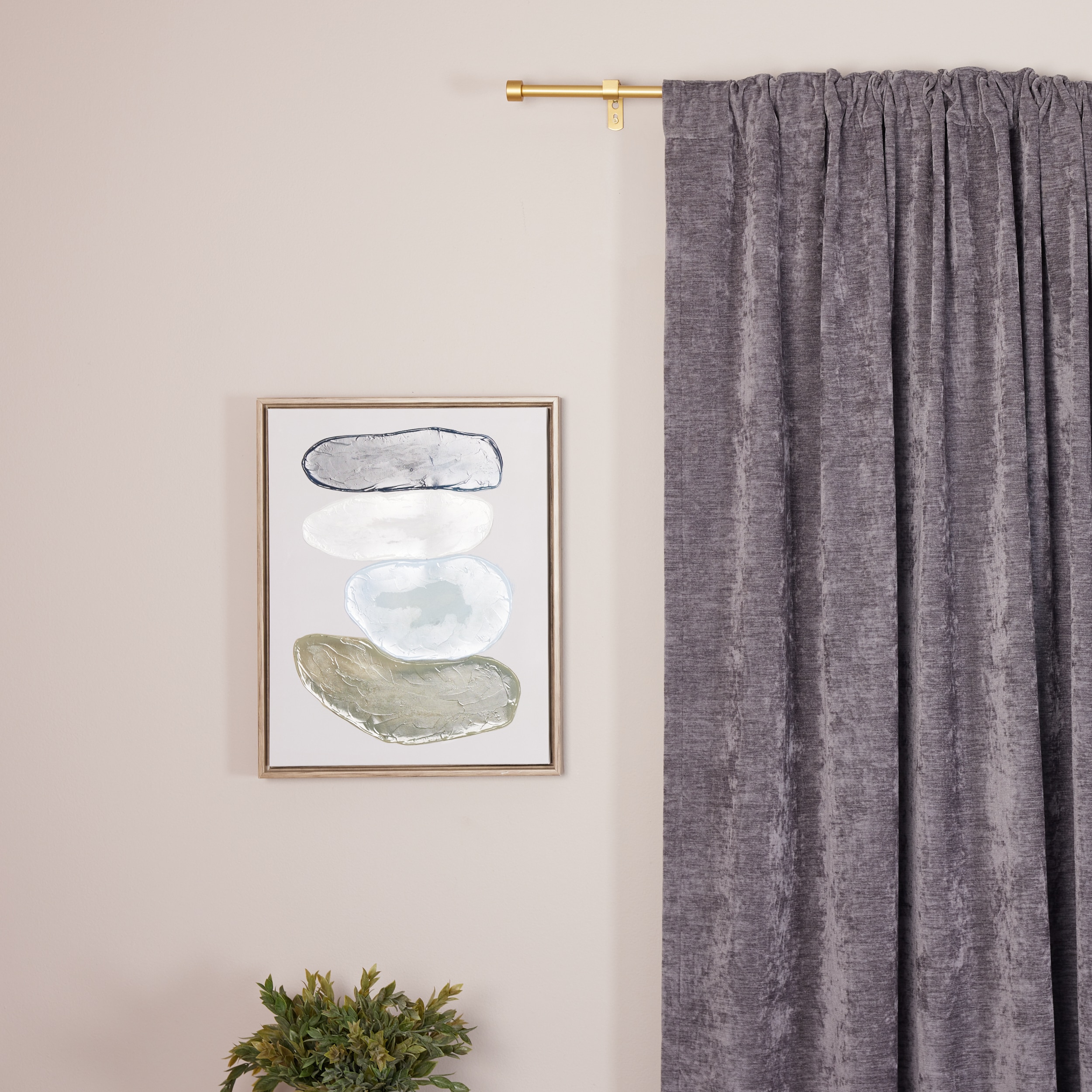 Style Selections Lola 28 In To 48 In Brushed Gold Steel Single Curtain   65328497 