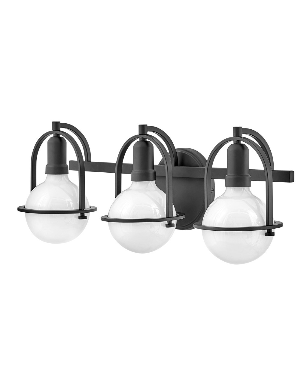 Somerset Elegant Black 3-Light Vanity Fixture with Vintage Appeal