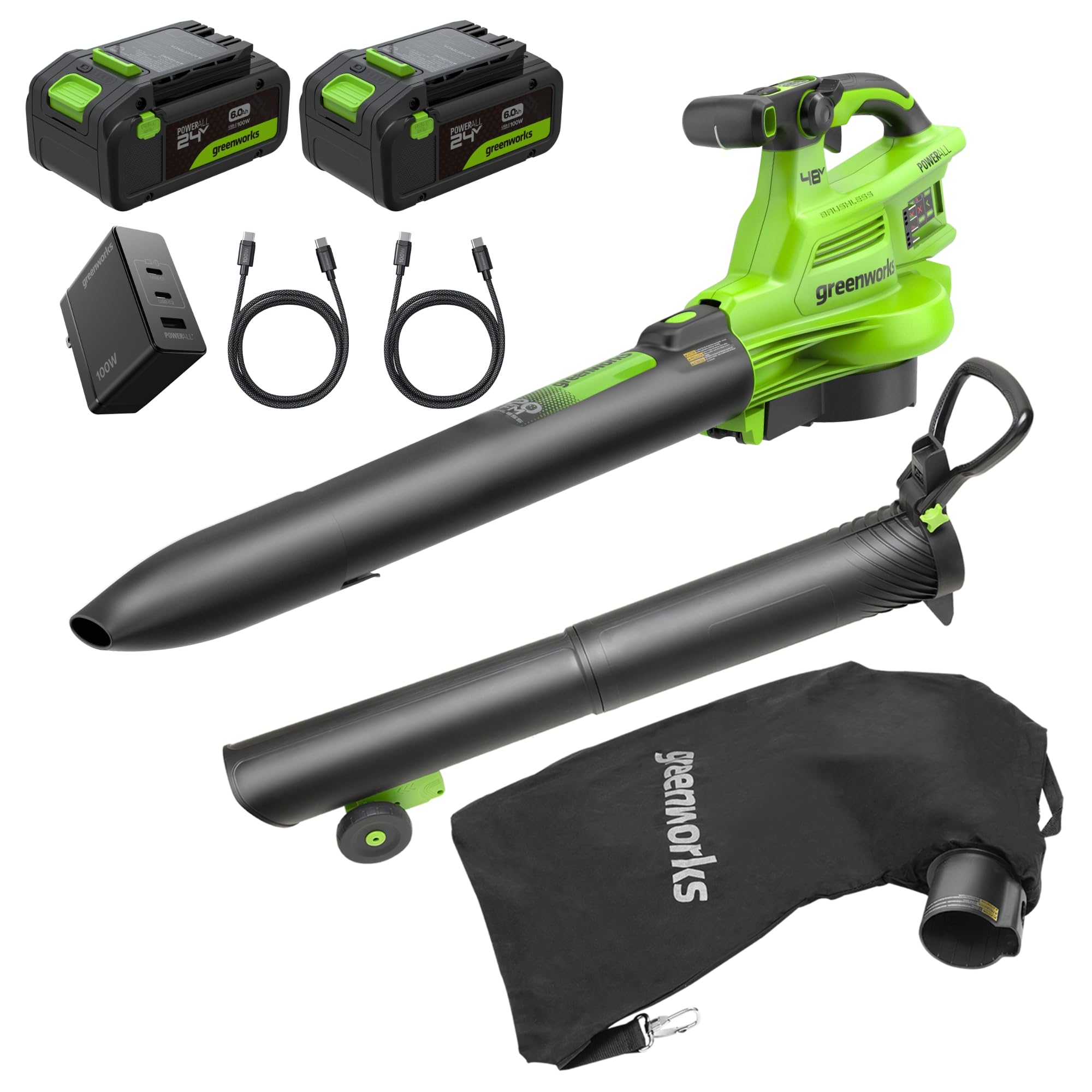 24-volt 520-CFM 240-MPH Battery Handheld Leaf Blower 6 Ah Battery Included Charger Included