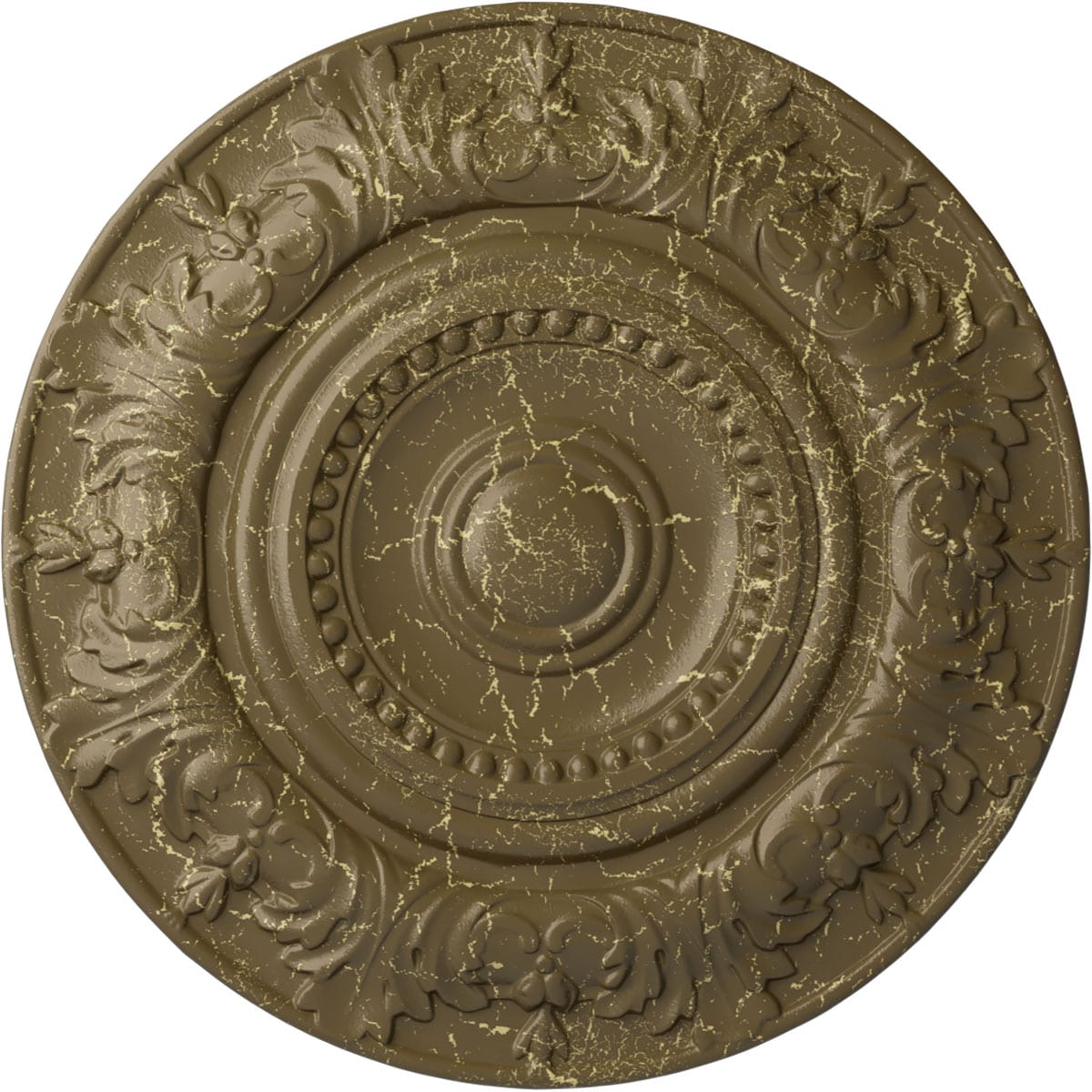 Ekena Millwork CM20BXMMC Biddix 20.875-in W x 20.875-in L Painted Mississippi Mud Crackle Polyurethane Whole Ceiling Medallion