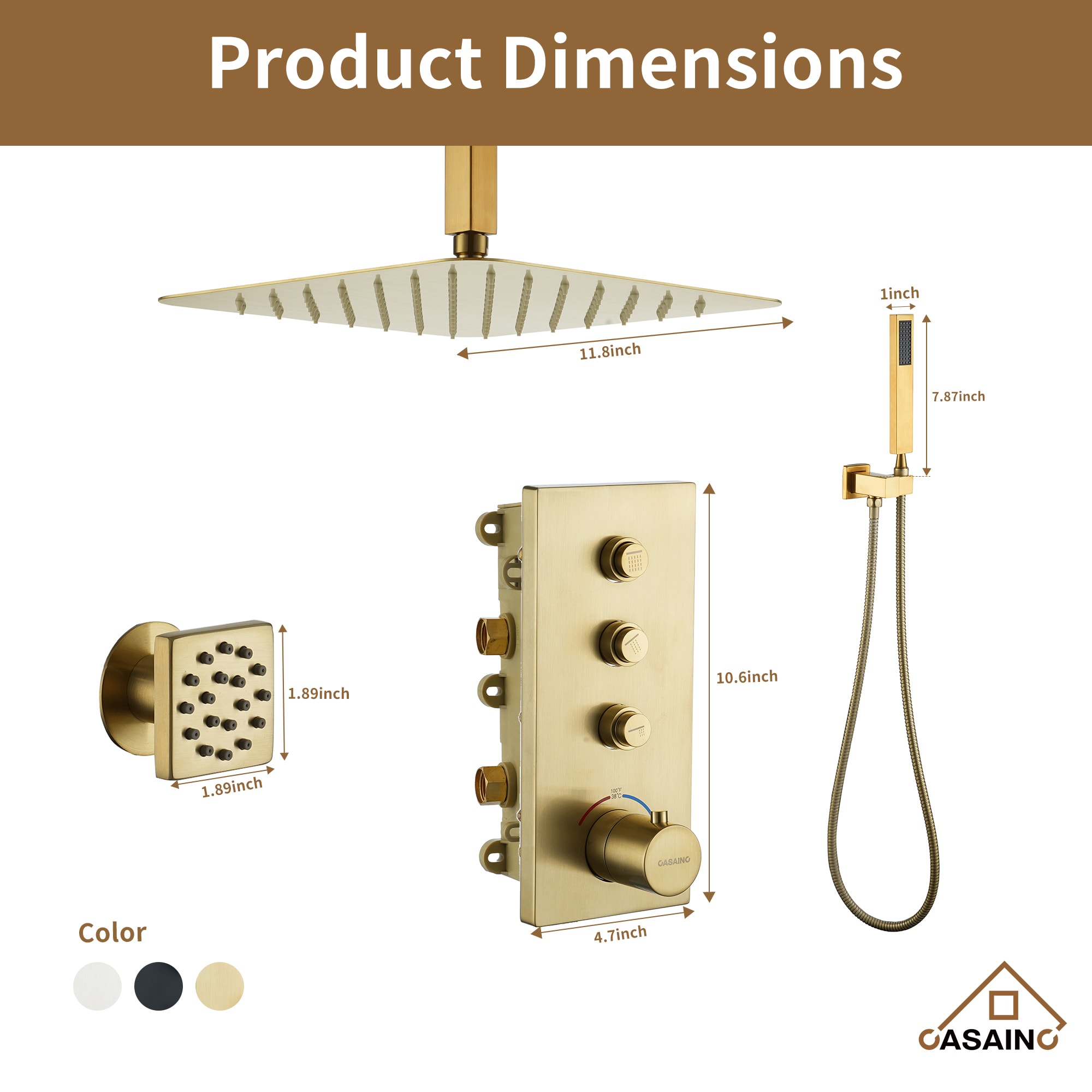 CASAINC TC03-BB Showerhead-Bar-Panels - View #10