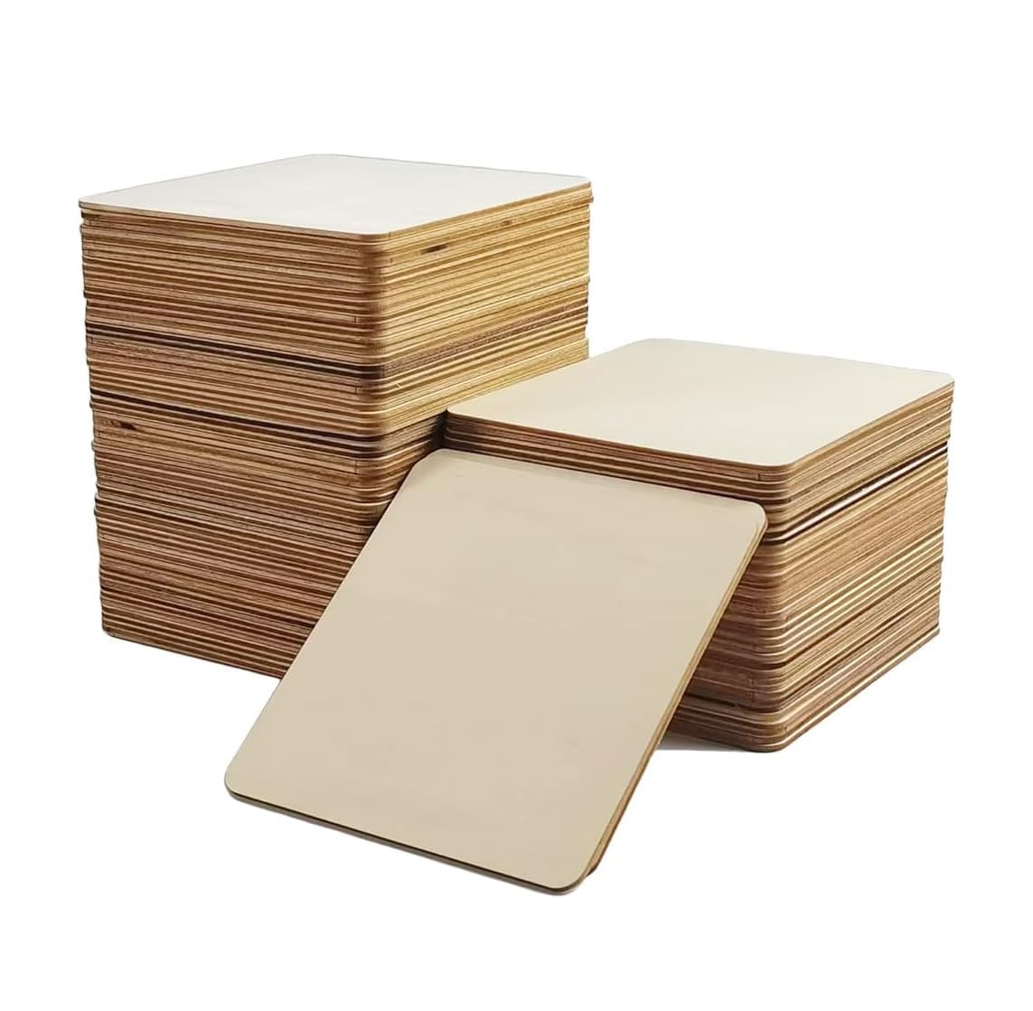Etokfoks  30 Pcs 6x6 in Unfinished Wood Squares Poplar Plywood for DIY Crafts Painting and Home Decor