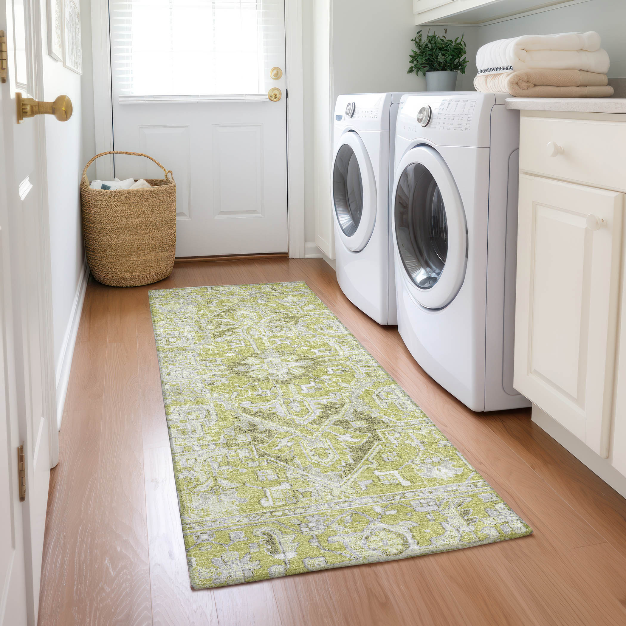 Addison Rugs ACN570AL2X8 Chantille ACN570AL 2 x 7 (ft) Polyester Aloe Rectangular Indoor/Outdoor Geometric Oriental Machine washable Area rug
