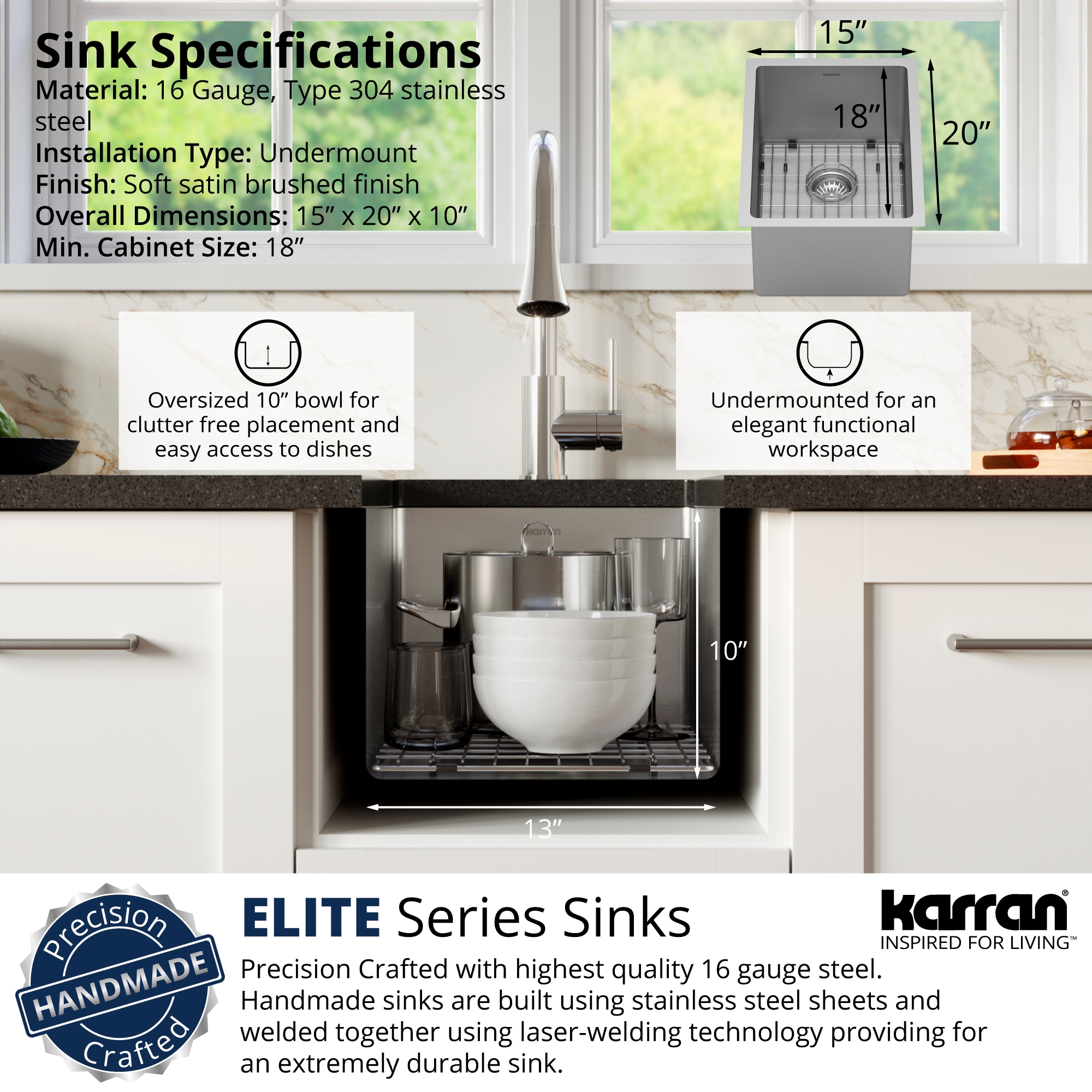 Karran EL-71-PK1 Kitchen-Sinks - View #4