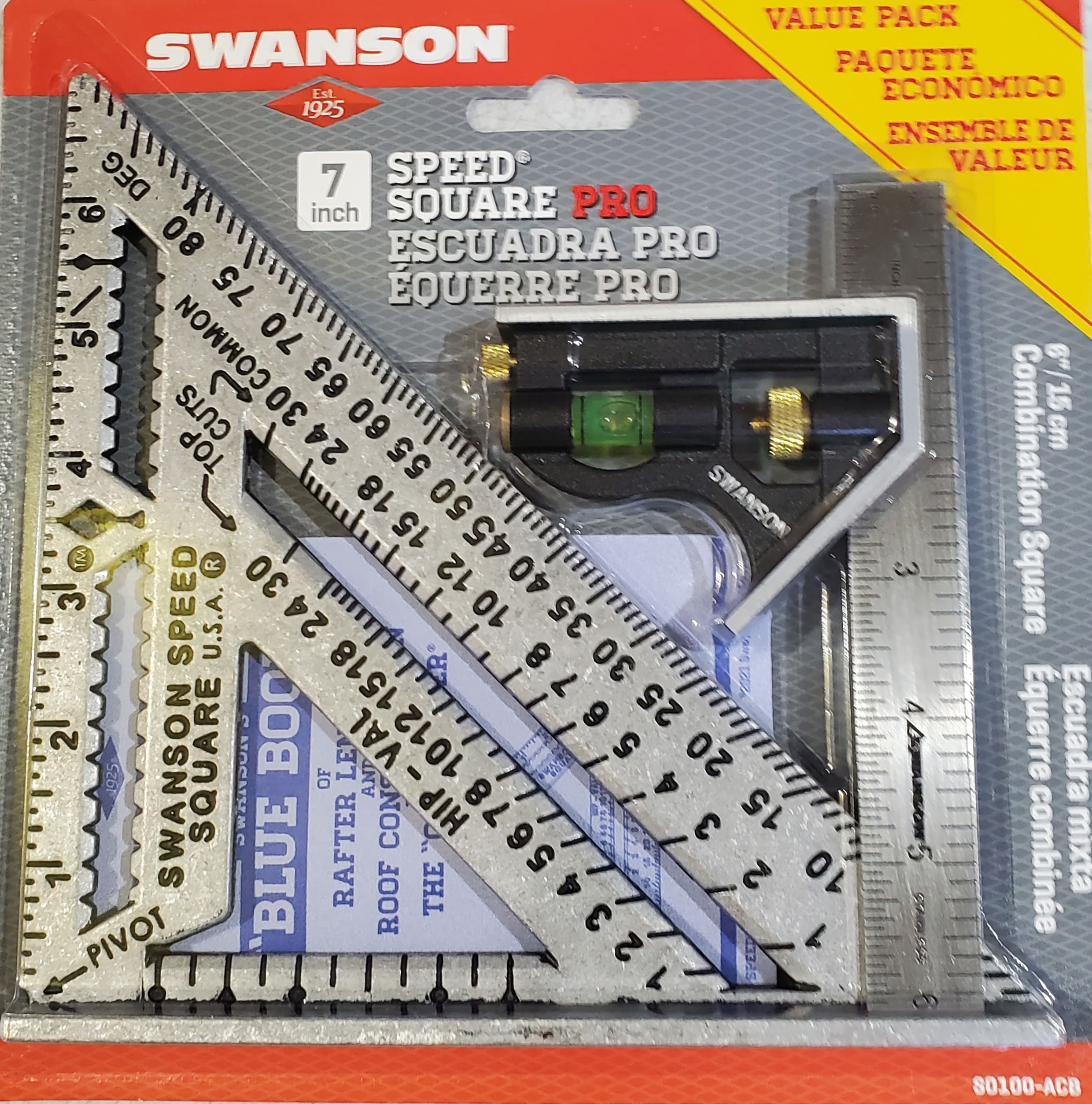 Swanson Tool Company Speed Square Pro W/Blue Book, 6 In Combination Square  in the Squares department at