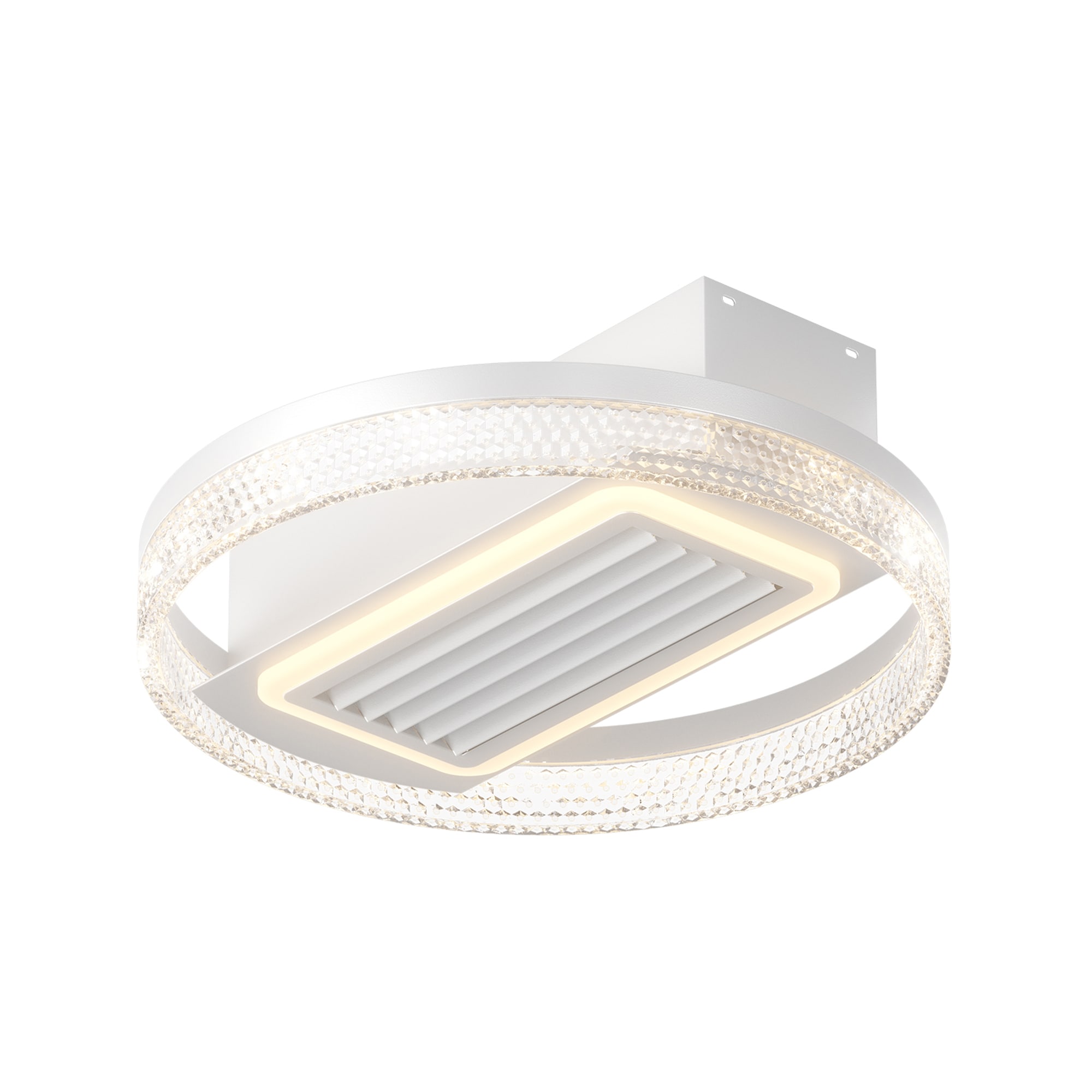 Bybafun YB5100118 20-in Color-Changing Integrated LED Flush Mount Smart White with Finished Blades Fandelier Ceiling Fan With Light - Remote Included ( 1 -Blade )