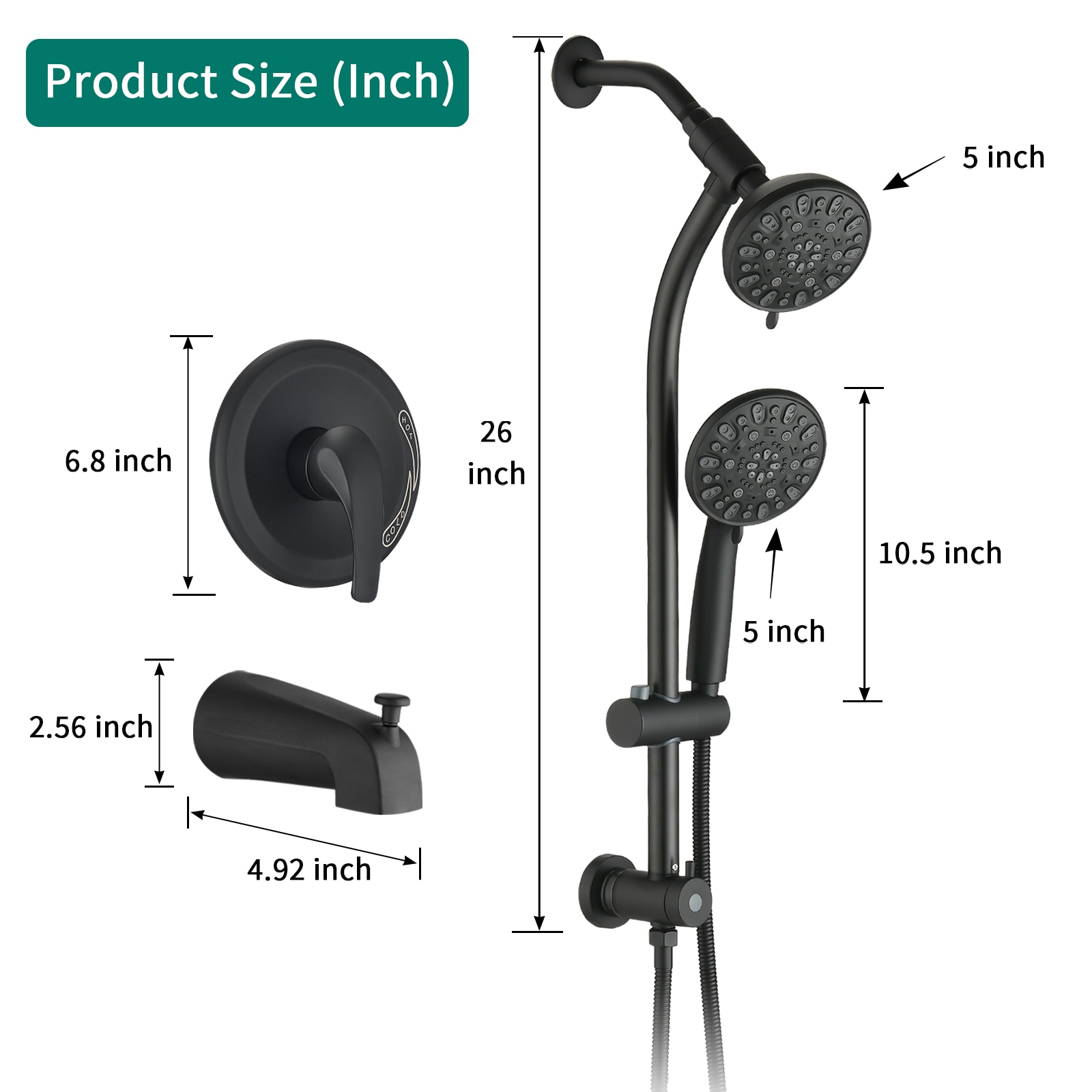 Mondawe MD-KL55534 Showerhead-Bar-Panels - View #10