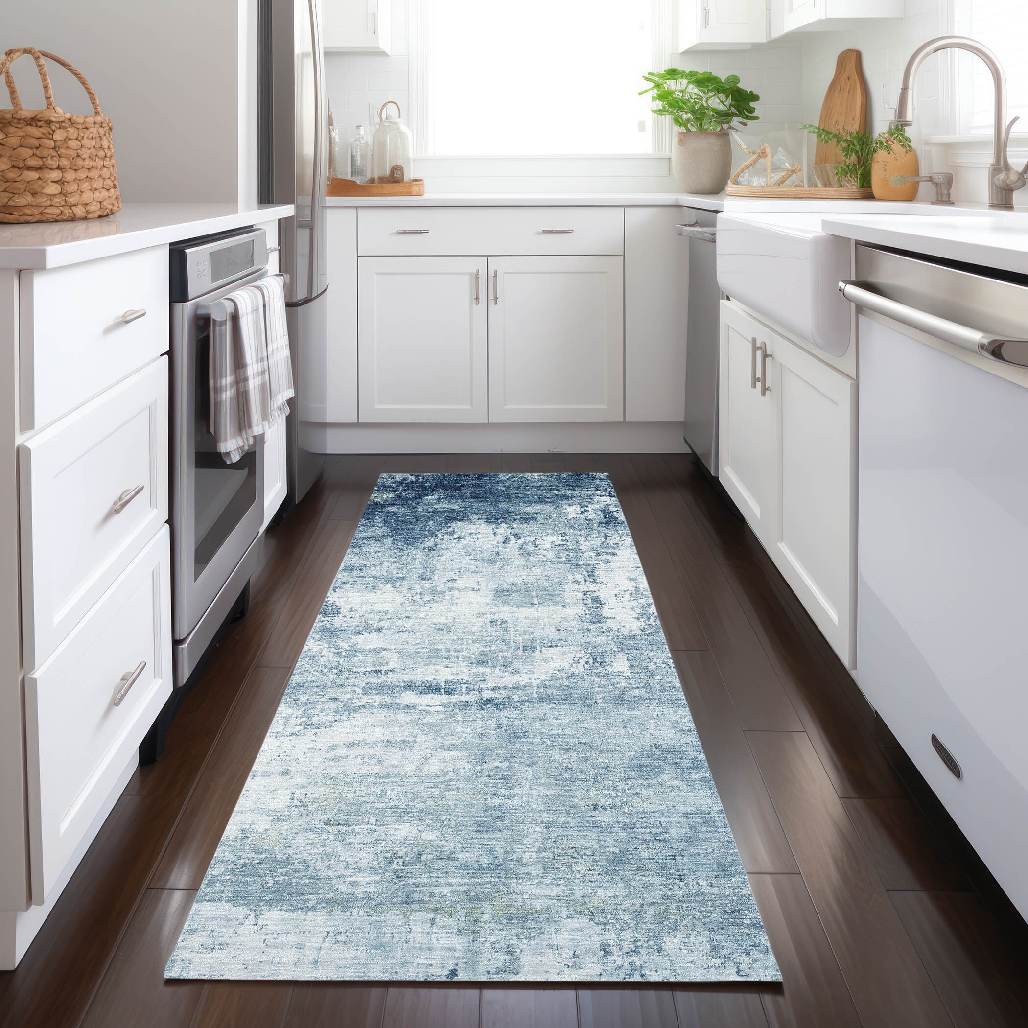 Addison Rugs ACN1766BU2X8 Chantille ACN1766BU 2 x 7 (ft) Loomed Blue Rectangular Indoor/Outdoor Machine washable Pet Friendly Area rug
