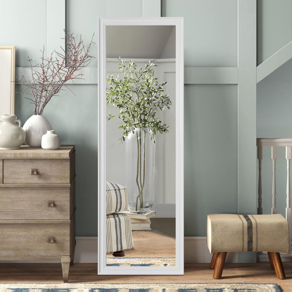 Dovelina JJ01382AAGN-4 15.7-in W x 55.1-in H White Framed Full Length Floor Mirror