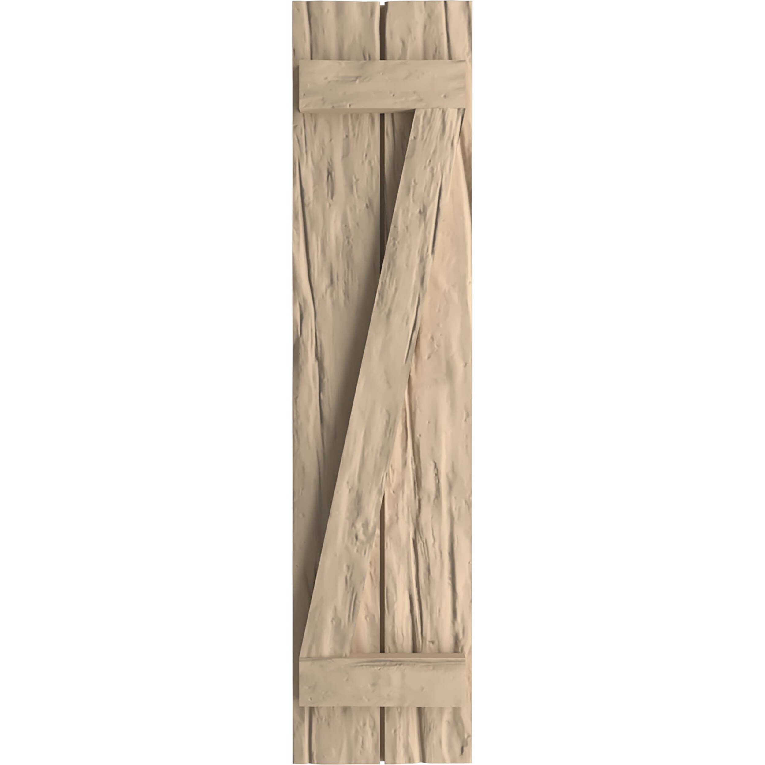 Ekena Millwork SHUBJZ11X24RWPR 11-in W x 24-in H Riverwood Paintable/Stainable Board and batten Z-bar Exterior Shutters ( 2 -Pack )