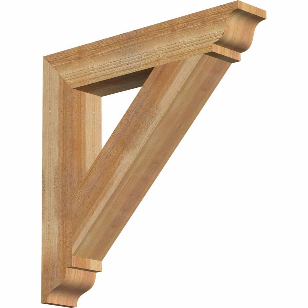 Ekena Millwork BKT04X24X24TRA01RWR Traditional traditional rough sawn 4-in x 24-in x 24-in Western red cedar Brown Wood Standard bracket
