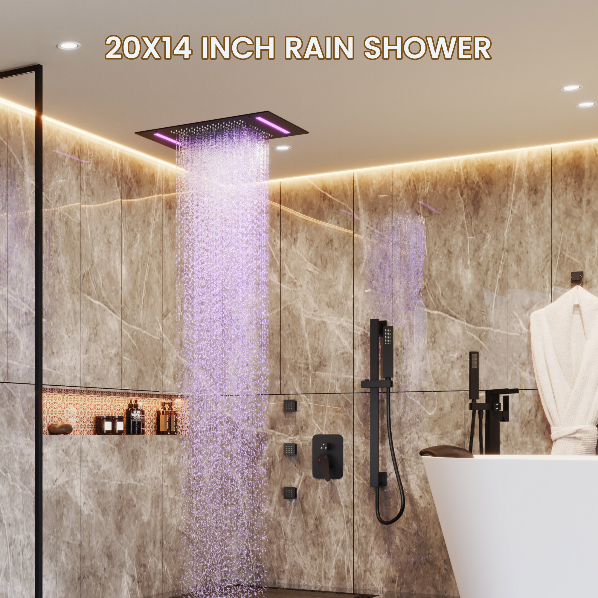 CASAINC CA-A4372-MB Showerhead-Bar-Panels - View #4