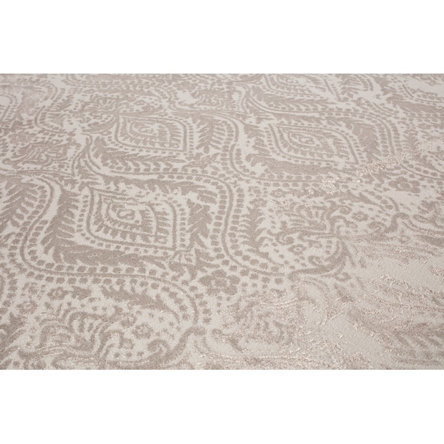 MDA Rugs Maz Collection 5 X 7 (ft) Cream and Brown Indoor Abstract Area ...