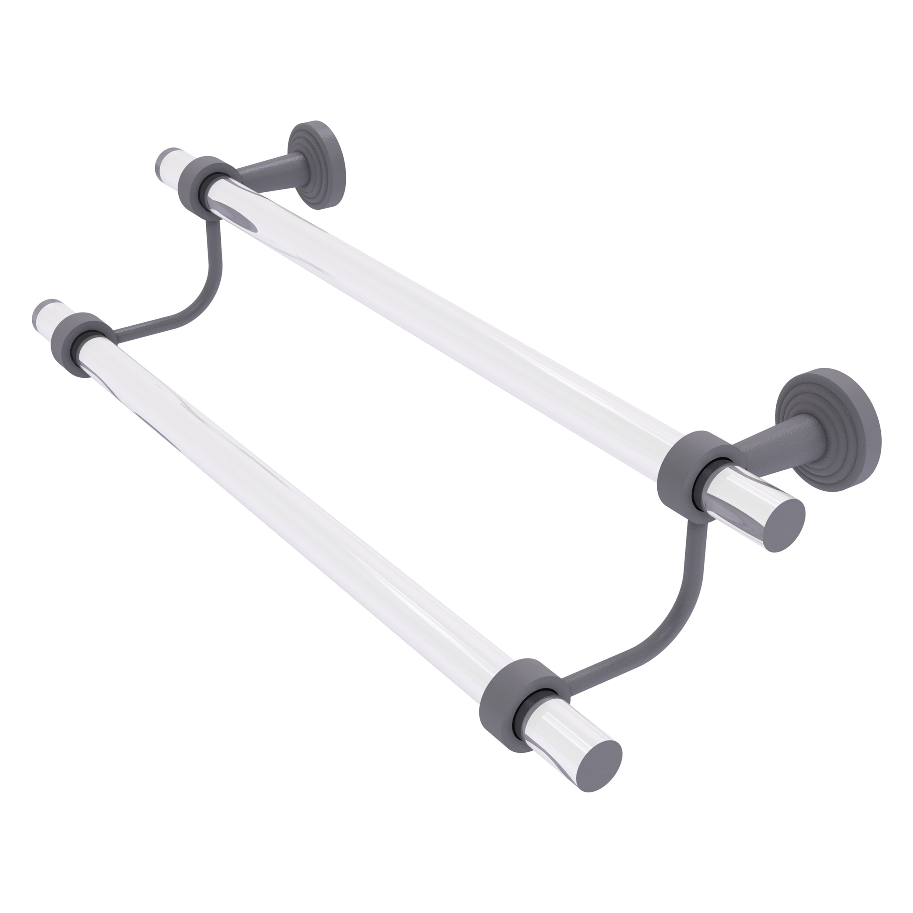 Allied Brass PB-72-36-GYM Pacific Beach 36-in double Matte Gray Wall mount Double Towel Bar
