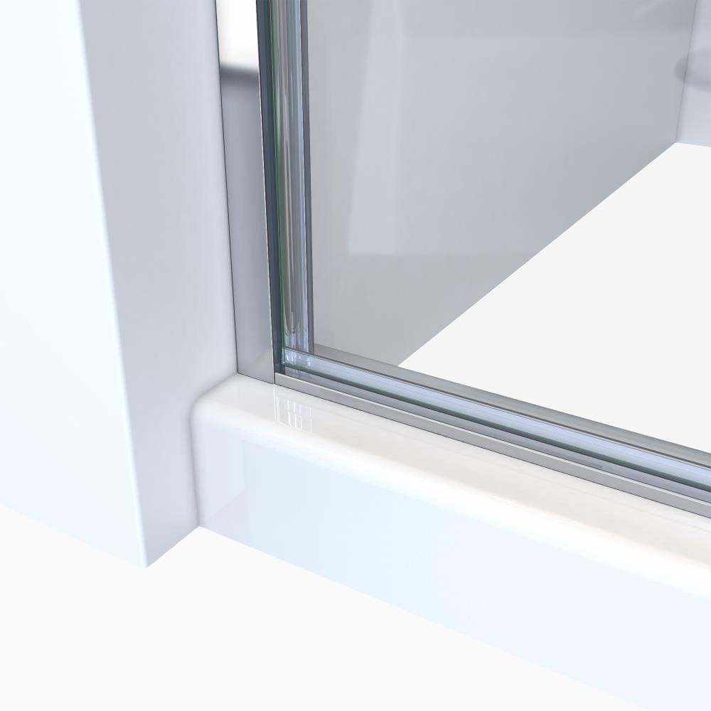Arizona Shower Door R-Door 34-in W x 66-in H Single Semi-frameless Hinged  Polished Chrome Standard Shower Door (Clear Glass)