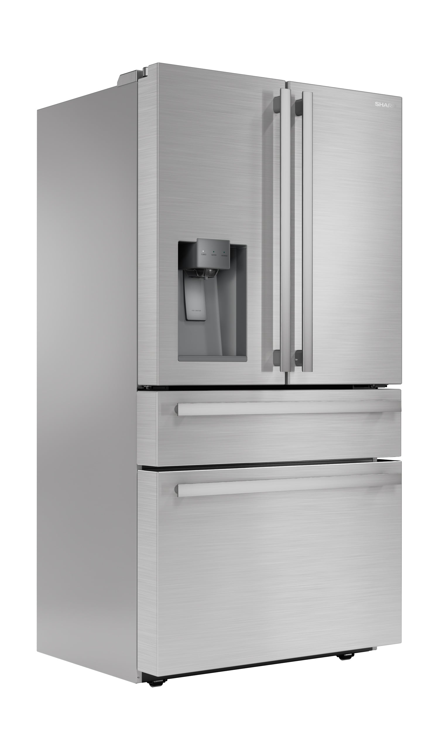 Sharp 21.6-cu ft 4-Door Counter-depth French Door Refrigerator with Ice  Maker (Stainless Steel) ENERGY STAR