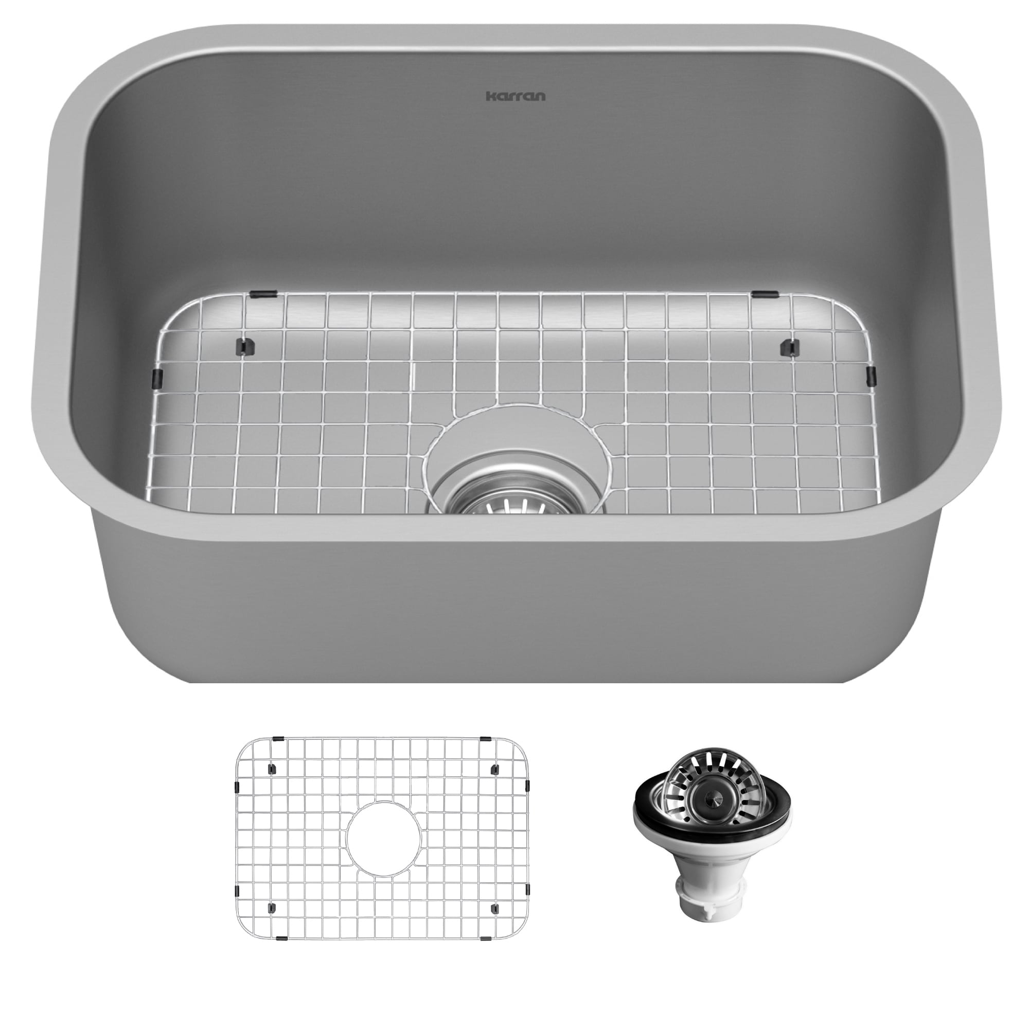 Karran PU27-PK1 Undermount 23-in x 17.75-in Stainless steel Single bowl 18 -Gauge Kitchen Sink