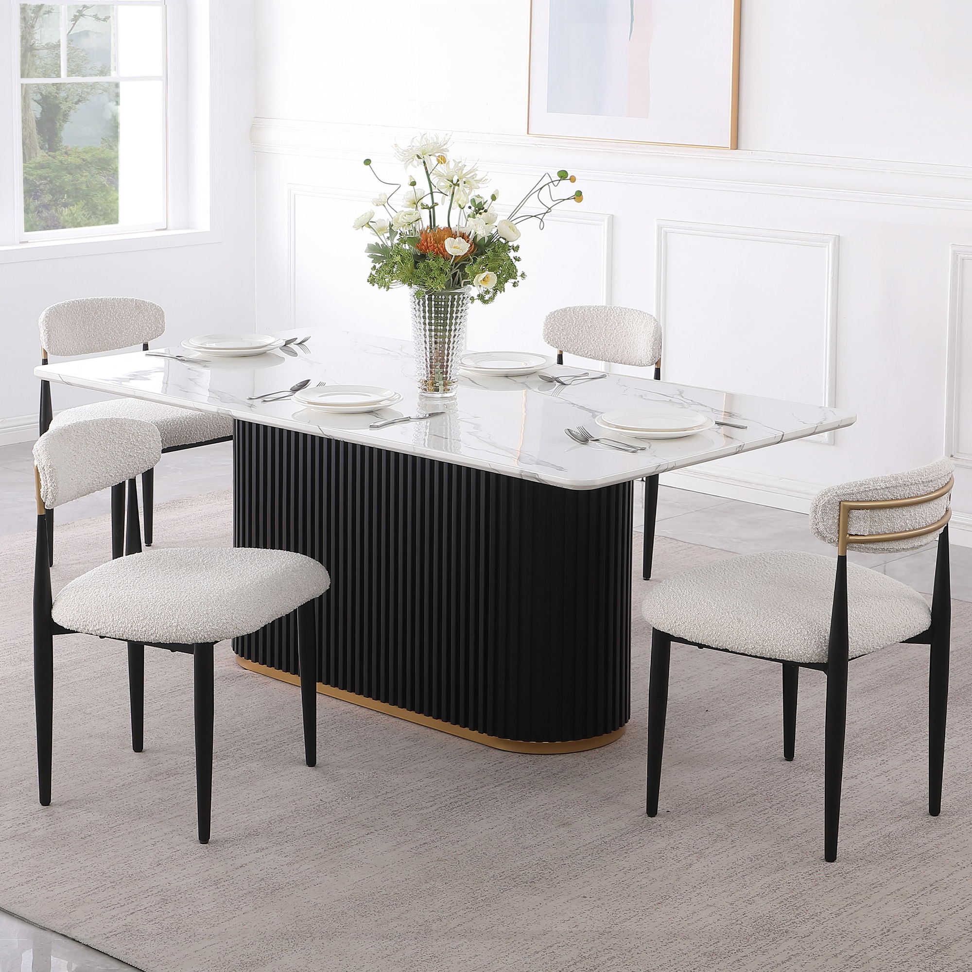 FARATI D2006ALDTC-WT-WT-4 Dining-Sets - View #2
