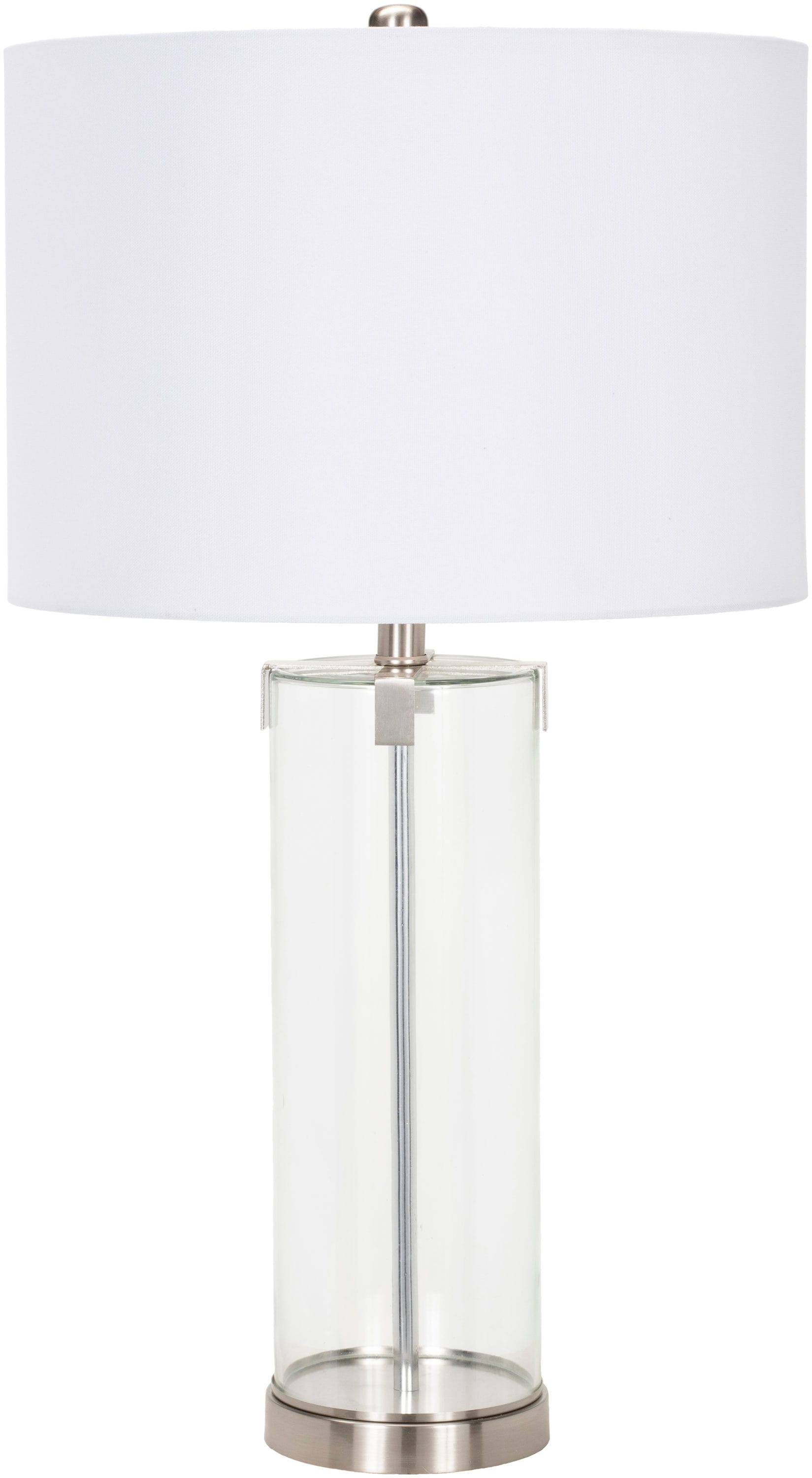 Surya WNK-001 Wanaka 28-in Clear 3-way Table Lamp with Linen Shade