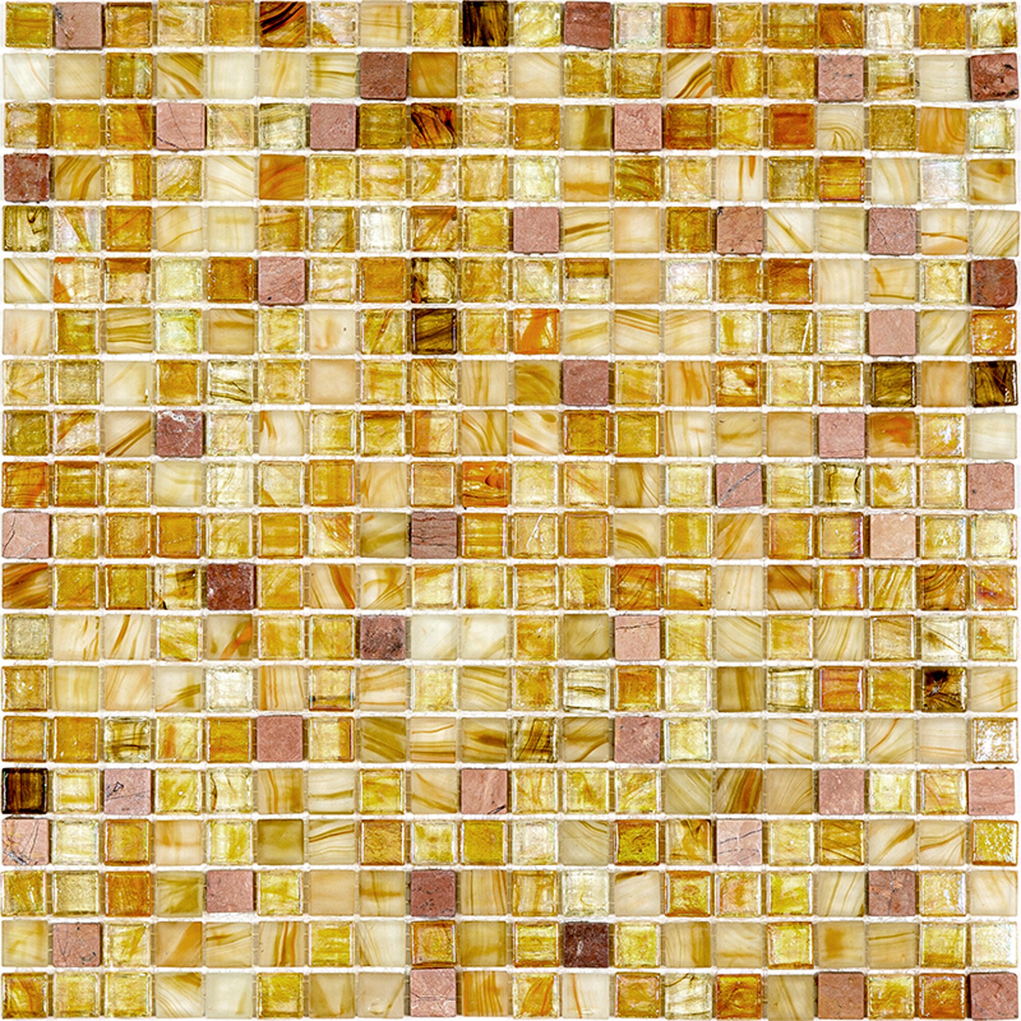 Apollo Tile Mingles Beige and Pearl 11-1/2-in x 11-1/2-in Glossy Glass Uniform Squares Floor and Wall Tile (18.69-sq. ft/ Carton)