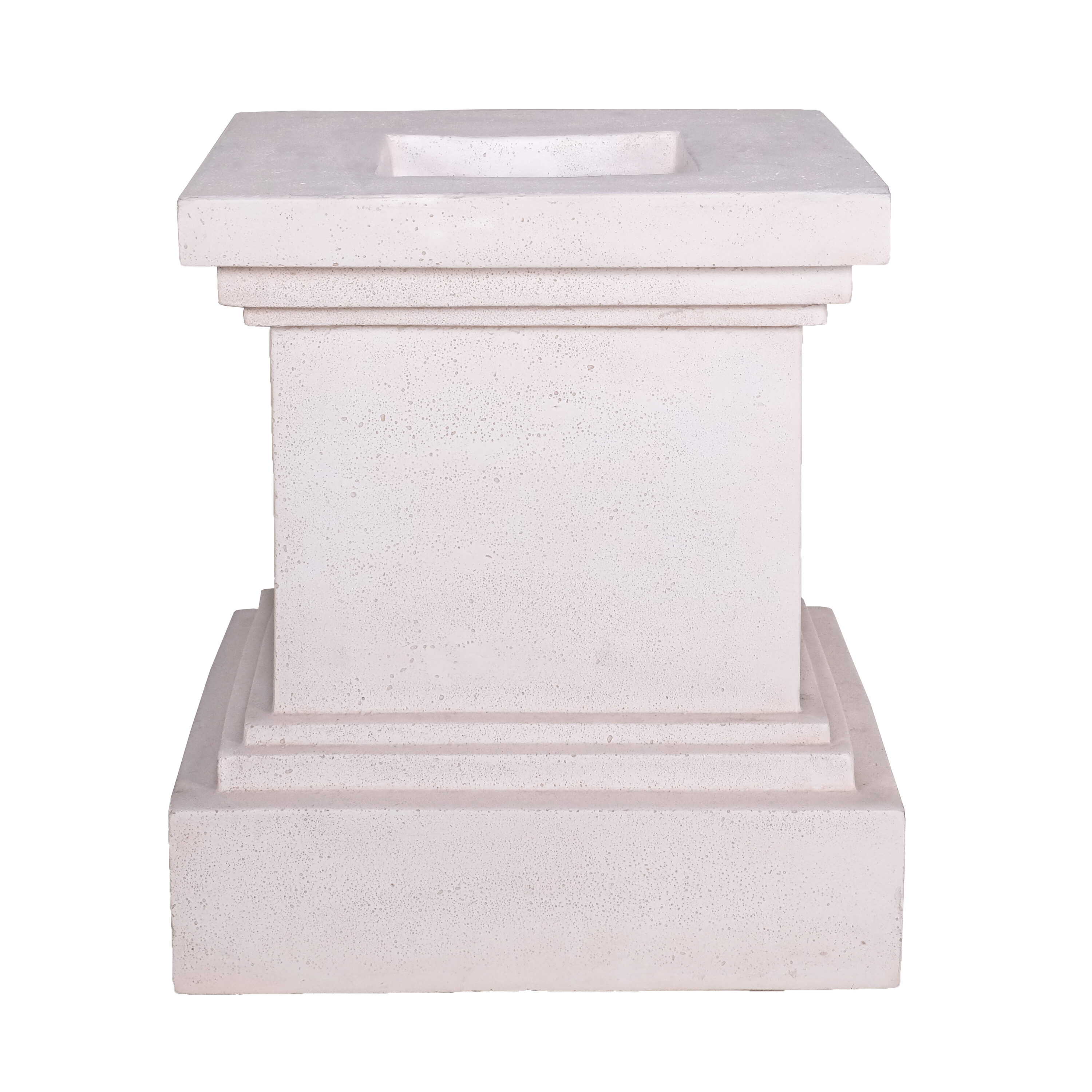 MPG Planters PF5430LAW Square 16.5-in W Small White Stone Outdoor Planter