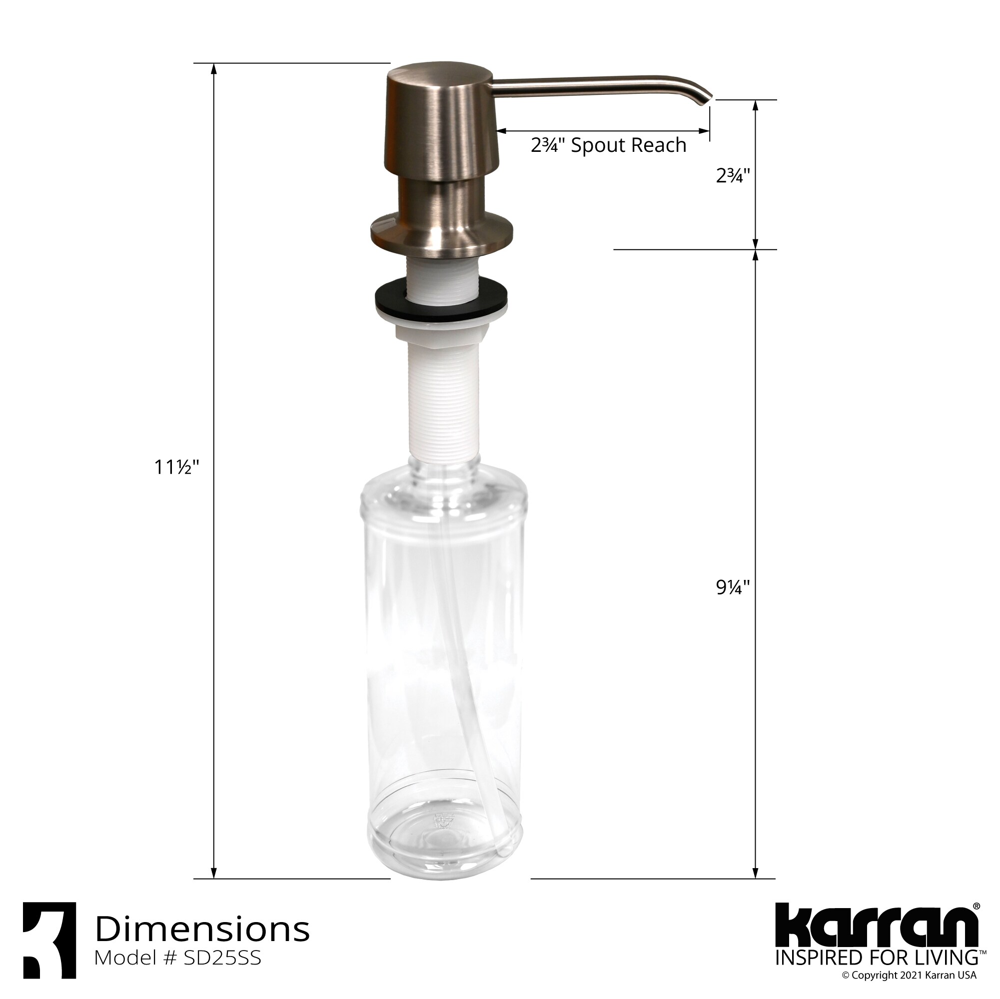 Keeney Satin Stainless 10-oz Capacity Deck-mount Soap and Lotion Dispenser  in the Soap & Lotion Dispensers department at