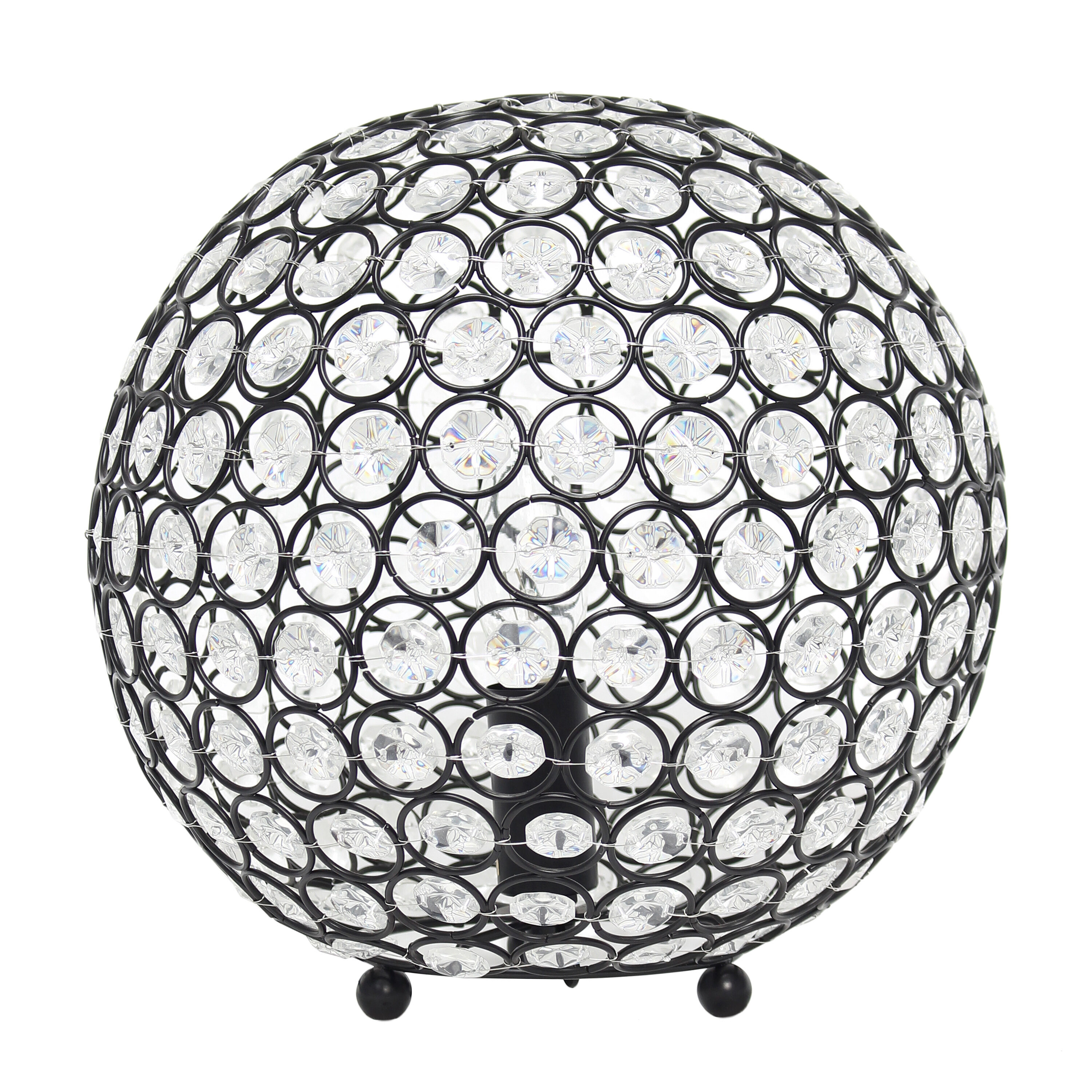 Lalia Home LHT-3013-RZ Elipse 10-in Restoration Bronze Rotary socket Table Lamp with Crystal Shade