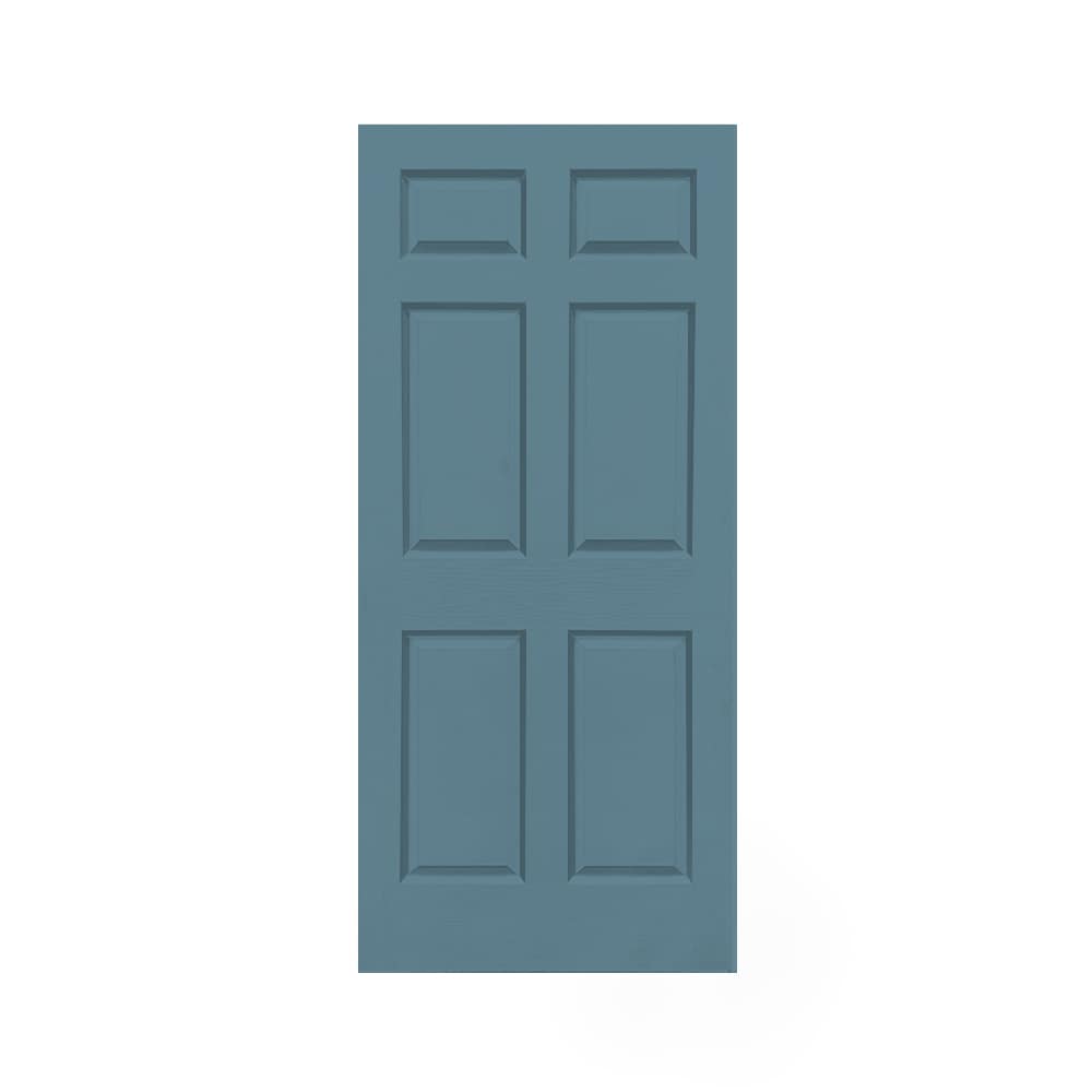 CALHOME PK-6PANEL-30BP 30-in x 80-in Dignity Blue Stained MDF Hollow core Single Barn Door (Hardware Not Included)