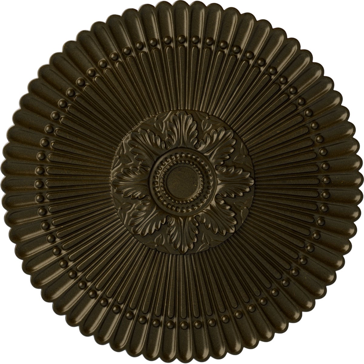 Ekena Millwork CM30NEGGS Nexus 30-in W x 30-in L Painted Green Gold Polyurethane Whole Ceiling Medallion