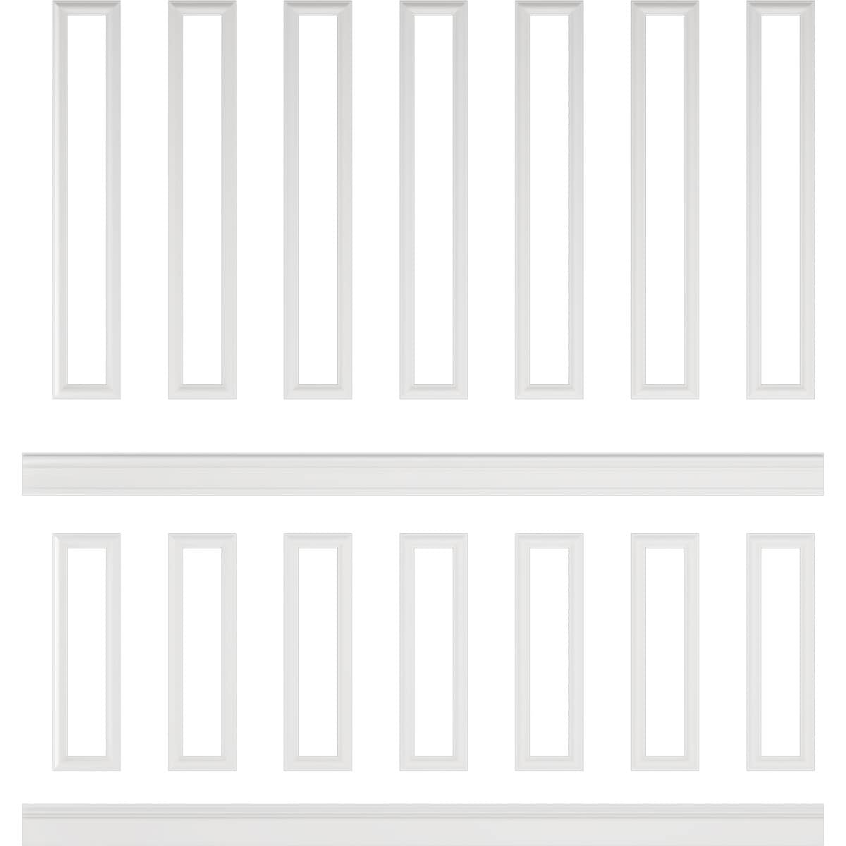 Ekena Millwork WPKUST022P108 108-in x 94-1/2-in Smooth Paintable/Stainable Off-white Polyurethane Wainscoting Wall Panel ( 18 -Pack, Covers 63-sq ft )