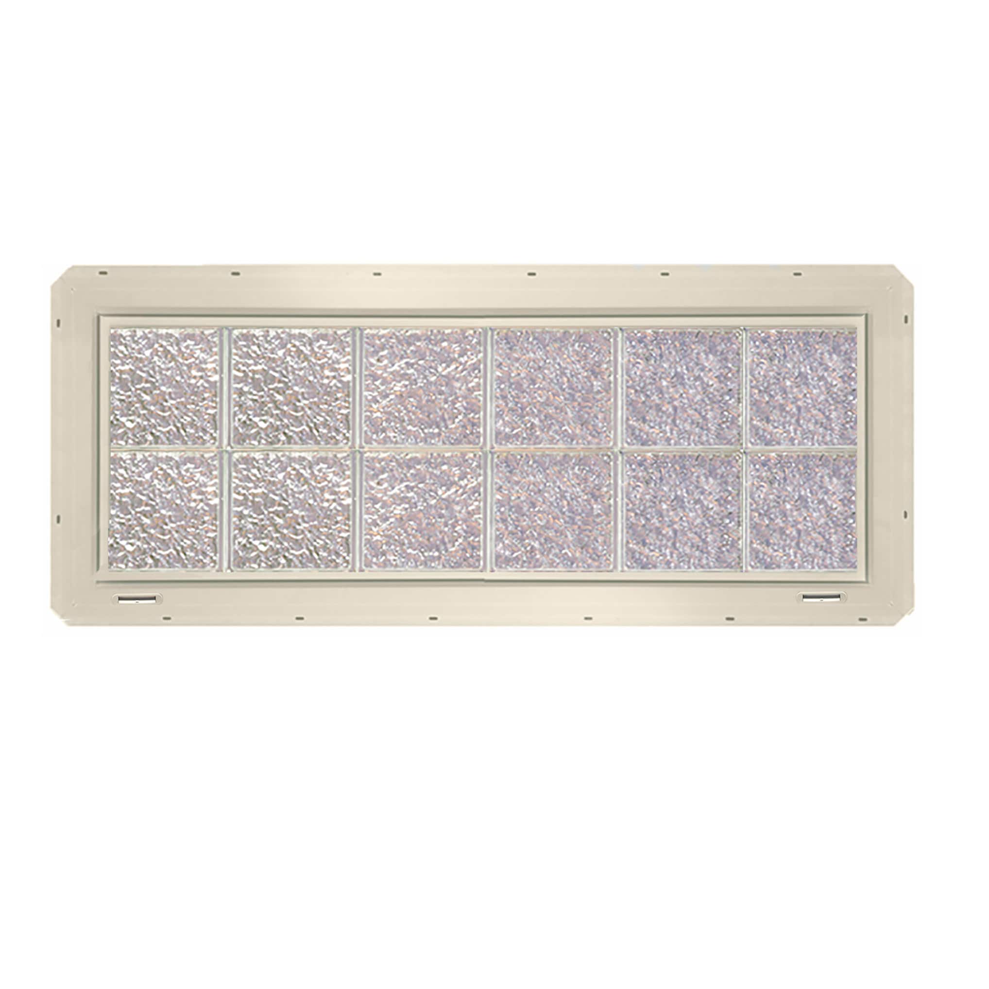 CrystaLok CL4816SISAL Ice Glass 46.75-in x 16.75-in Vinyl New Construction Glass Block Window