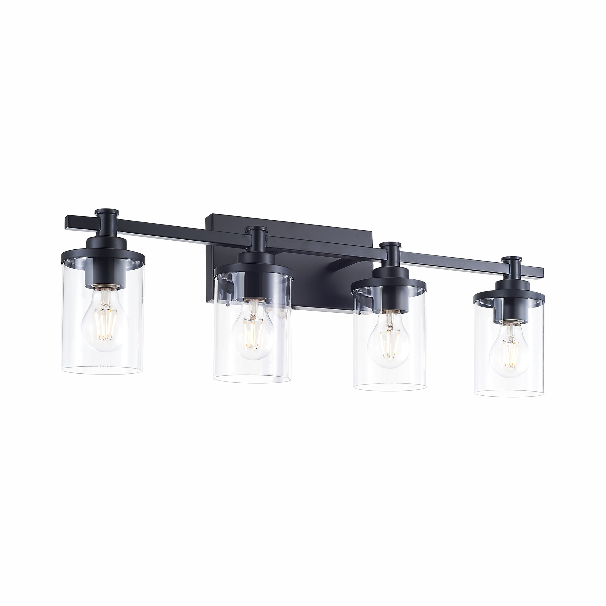 LTMATE LSJF24143-W4 JAZAVA 27.6-in 4 -Light Matte Black Industrial Vanity light