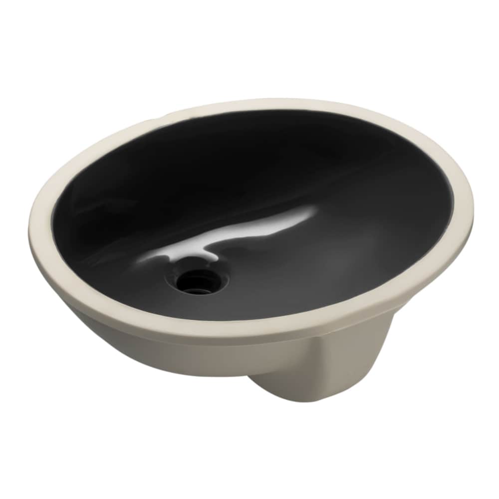 KOHLER 2209-7 Caxton Vitreous china Undermount Oval Traditional Black Bathroom Sink ( 17.0-in x 14.0-in )