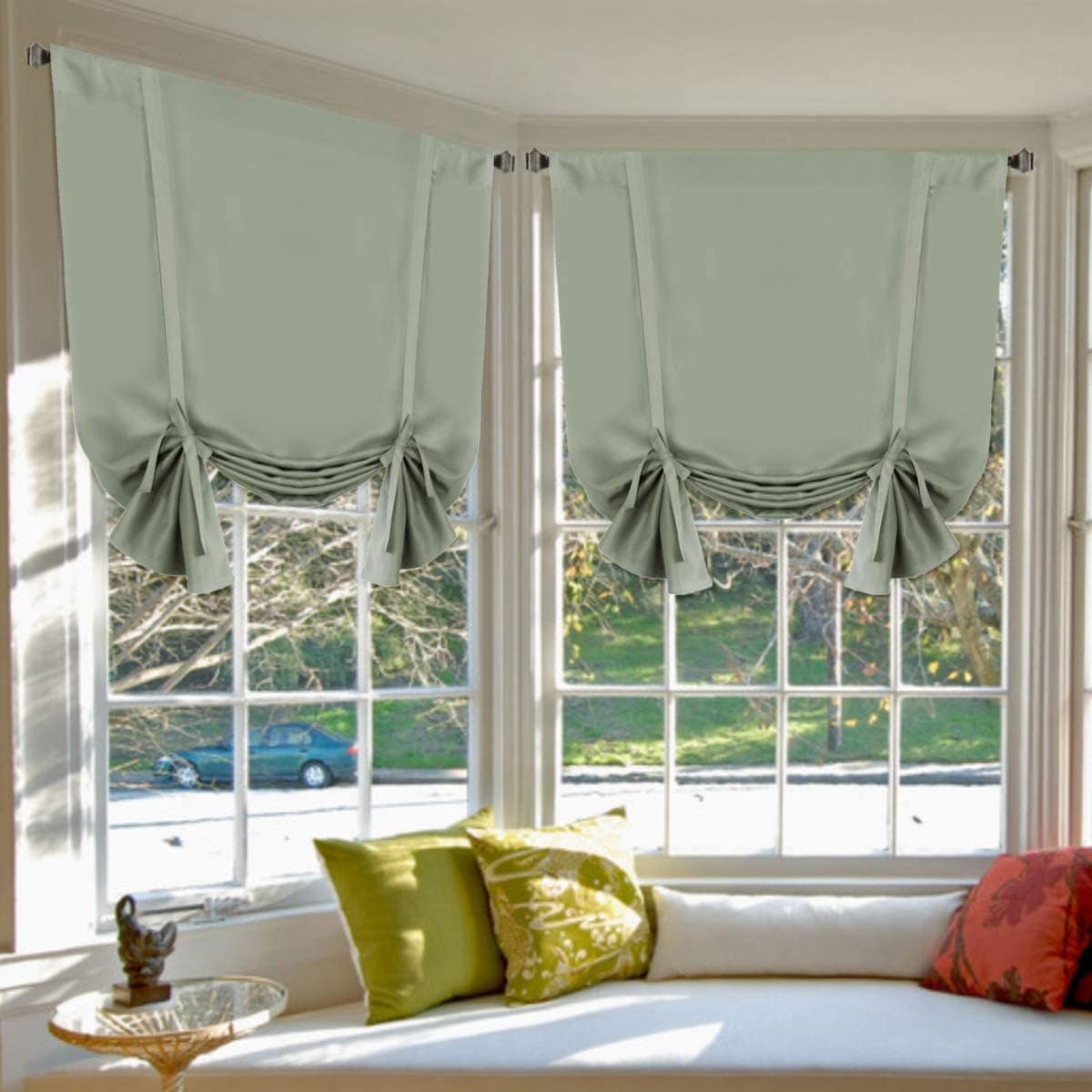 H.Versailtex  Light Sage RodPocket TieUp Valance Short RomanBalloon Style 42 x 63 in