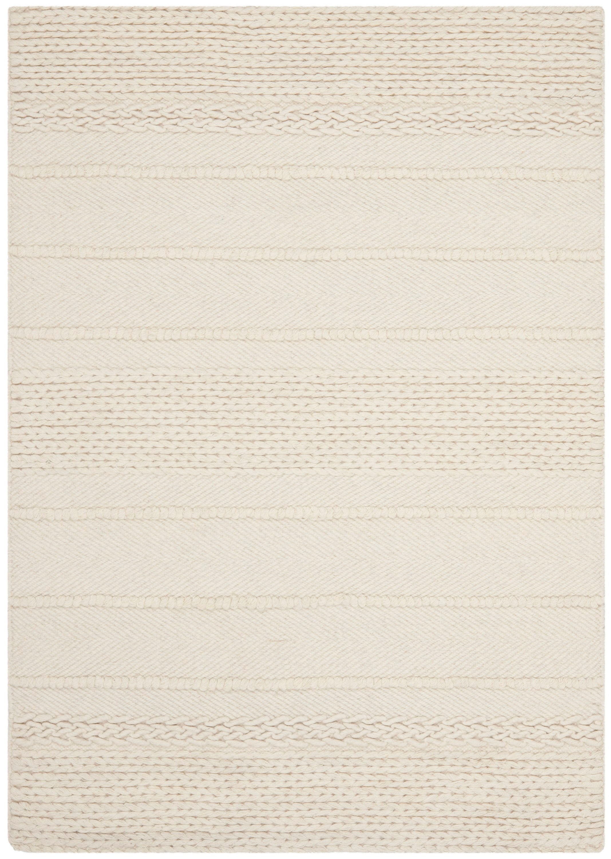 Ivory Hand-Tufted Wool Rectangular Area Rug 3' x 5'
