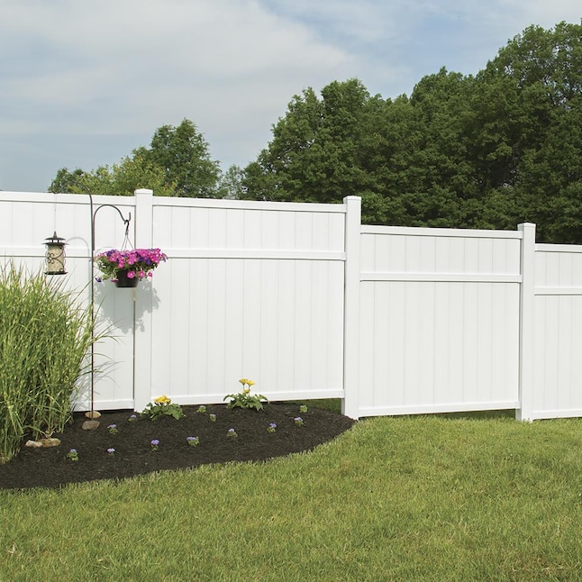 Freedom Pre-Assembled Brighton 6-ft H x 6-ft W White Vinyl Flat-Top Vinyl Fence Panel Freedom Pre-Assembled Brighton 6-ft H x 6-ft W White Vinyl Flat-Top Vinyl Fence Panel