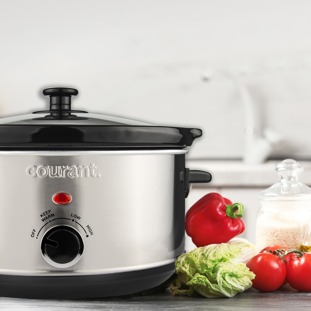 Courant 6-QT Locking Slow Cooker - Stainless Steel