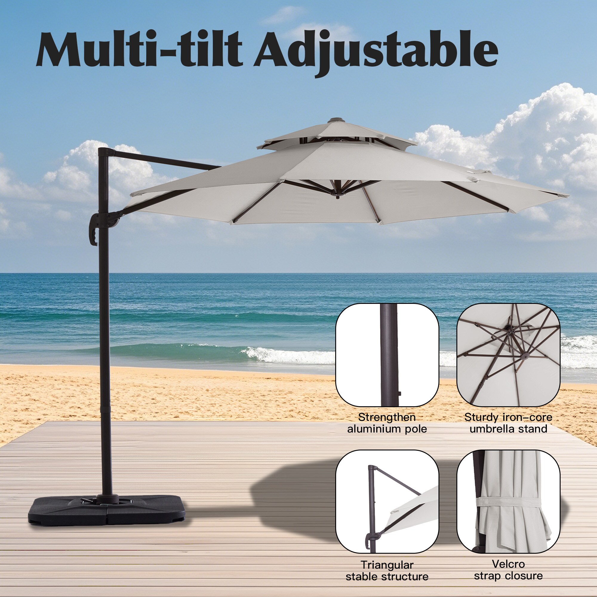 JEAREY JE-LKXLM-10FT-MB Umbrellas-2 - View #3