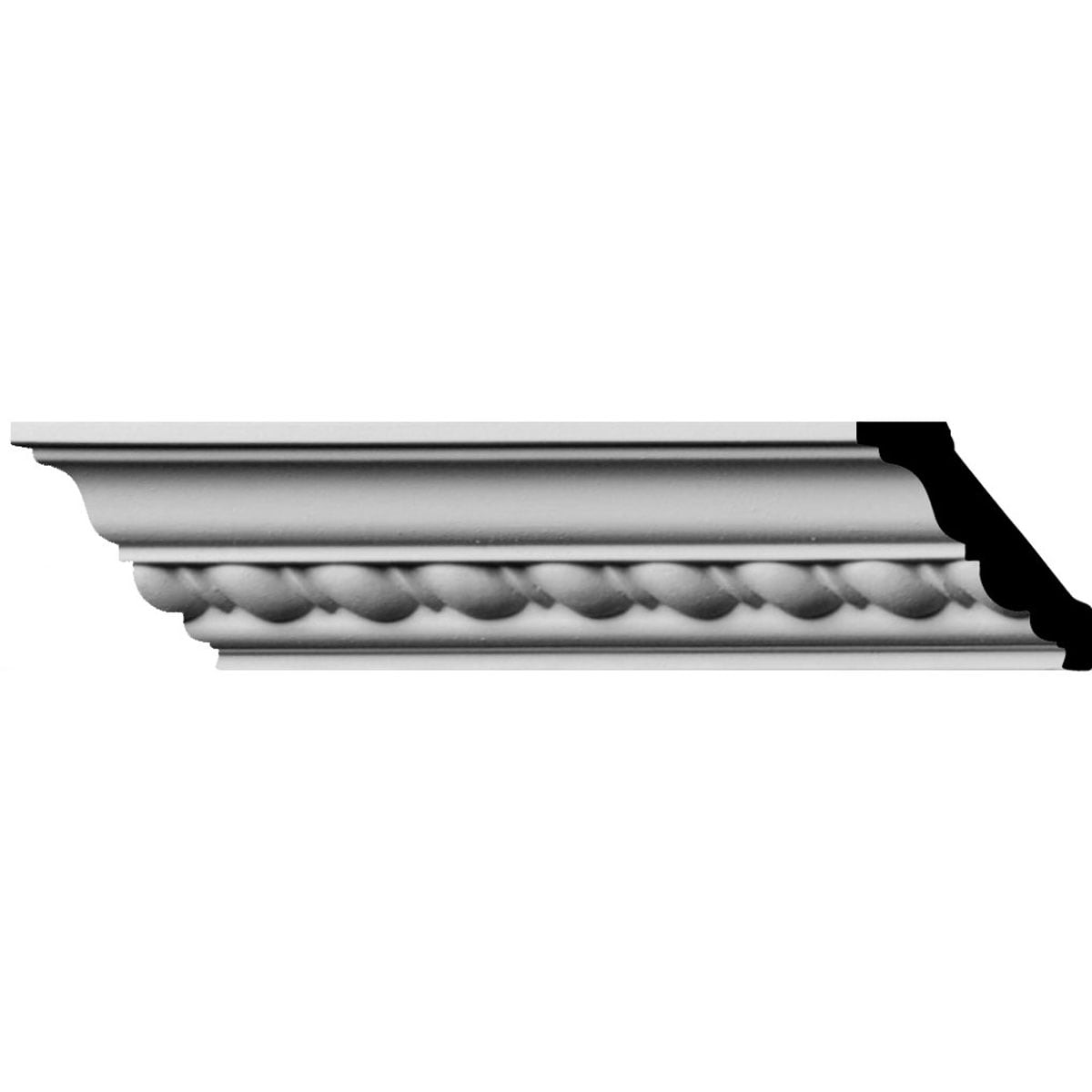 Ekena Millwork 686131 Classic Roped 2-3/4-in x 7-ft 10-1/2-in Primed Urethane 686131 Crown Moulding 12 -Pack