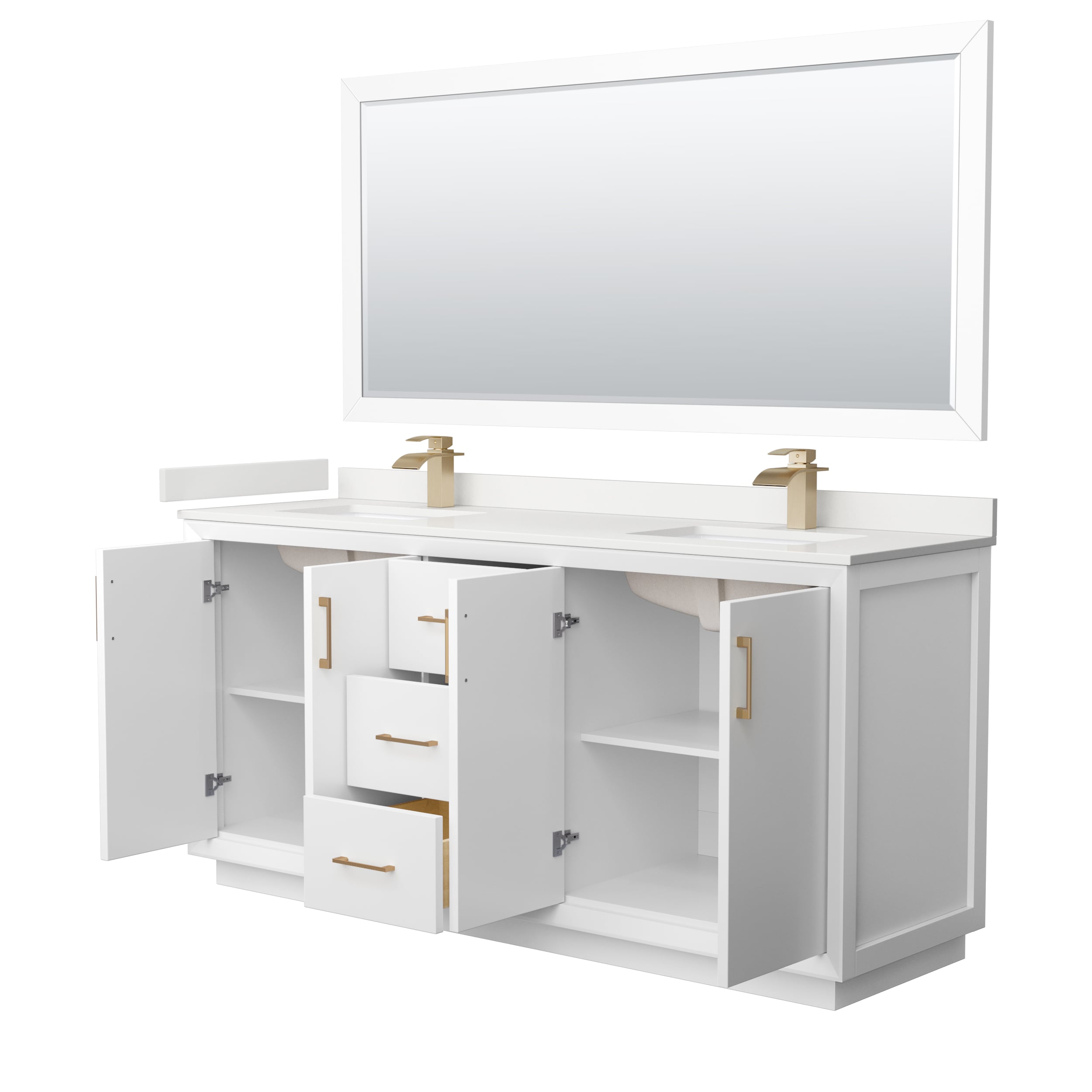 Wyndham Collection WCF414172DWZWQUNSM70 Bath-Vanity-Combo - View #2
