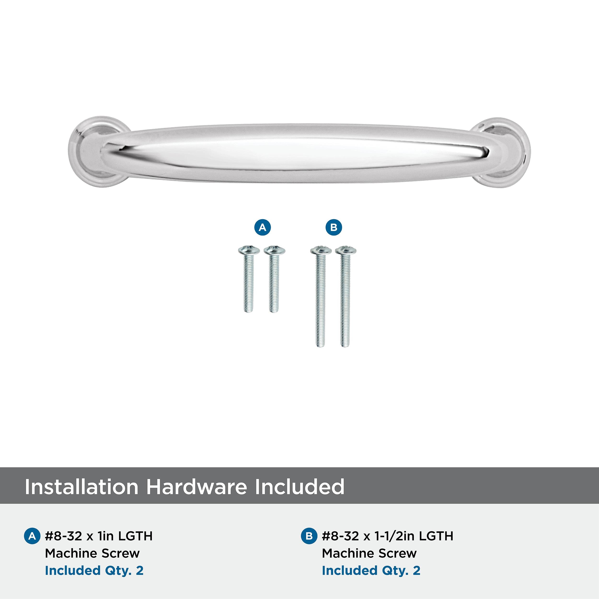 Polished Chrome 3-3/4" Cabinet Drawer Pull Bar