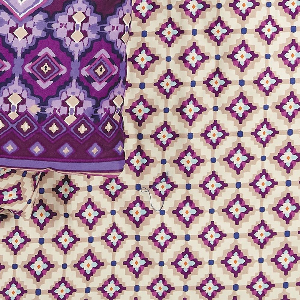 King Purple Cotton Reversible Comforter Set