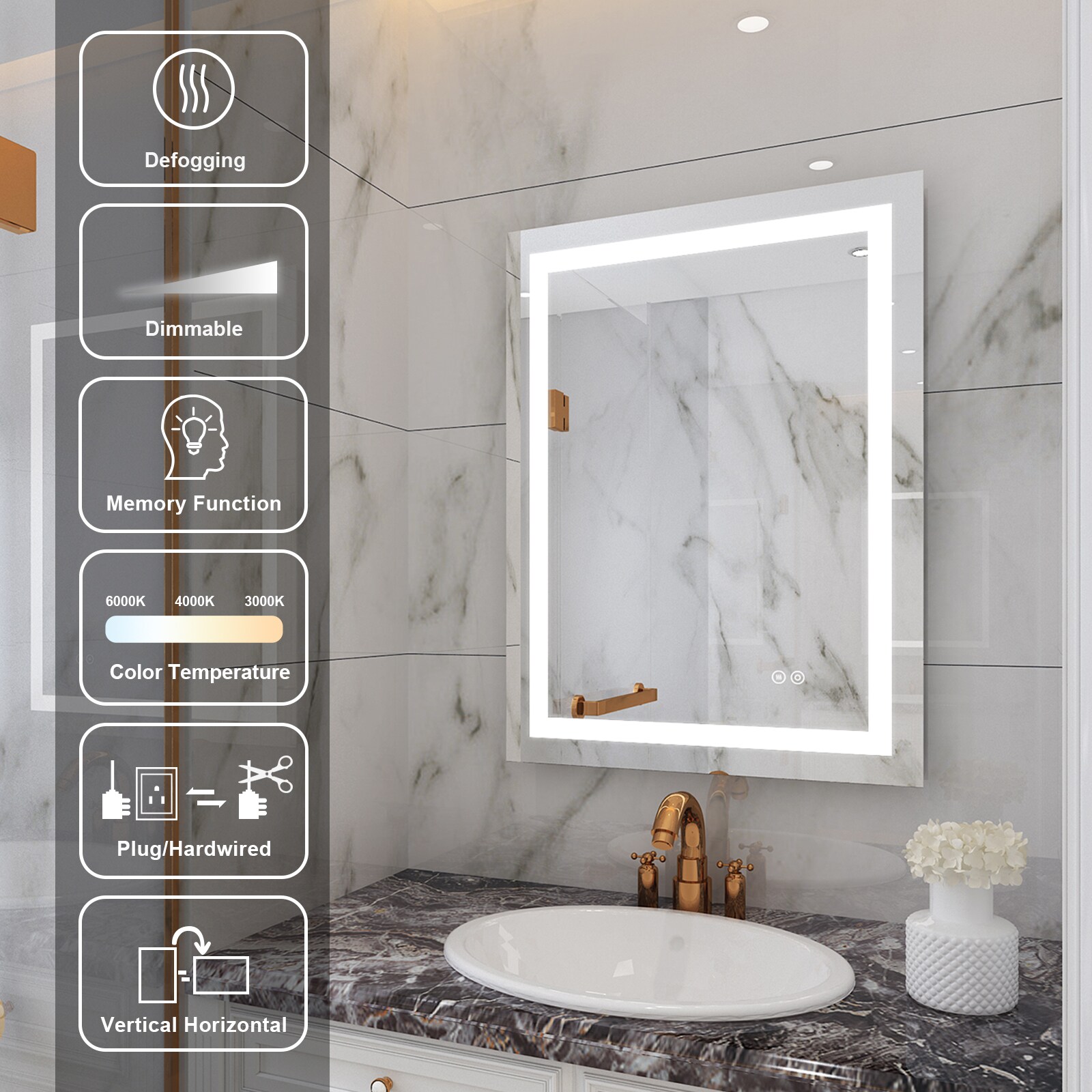 WELLFOR W1MRL2432 Framed-Bath-Mirrors - View #9