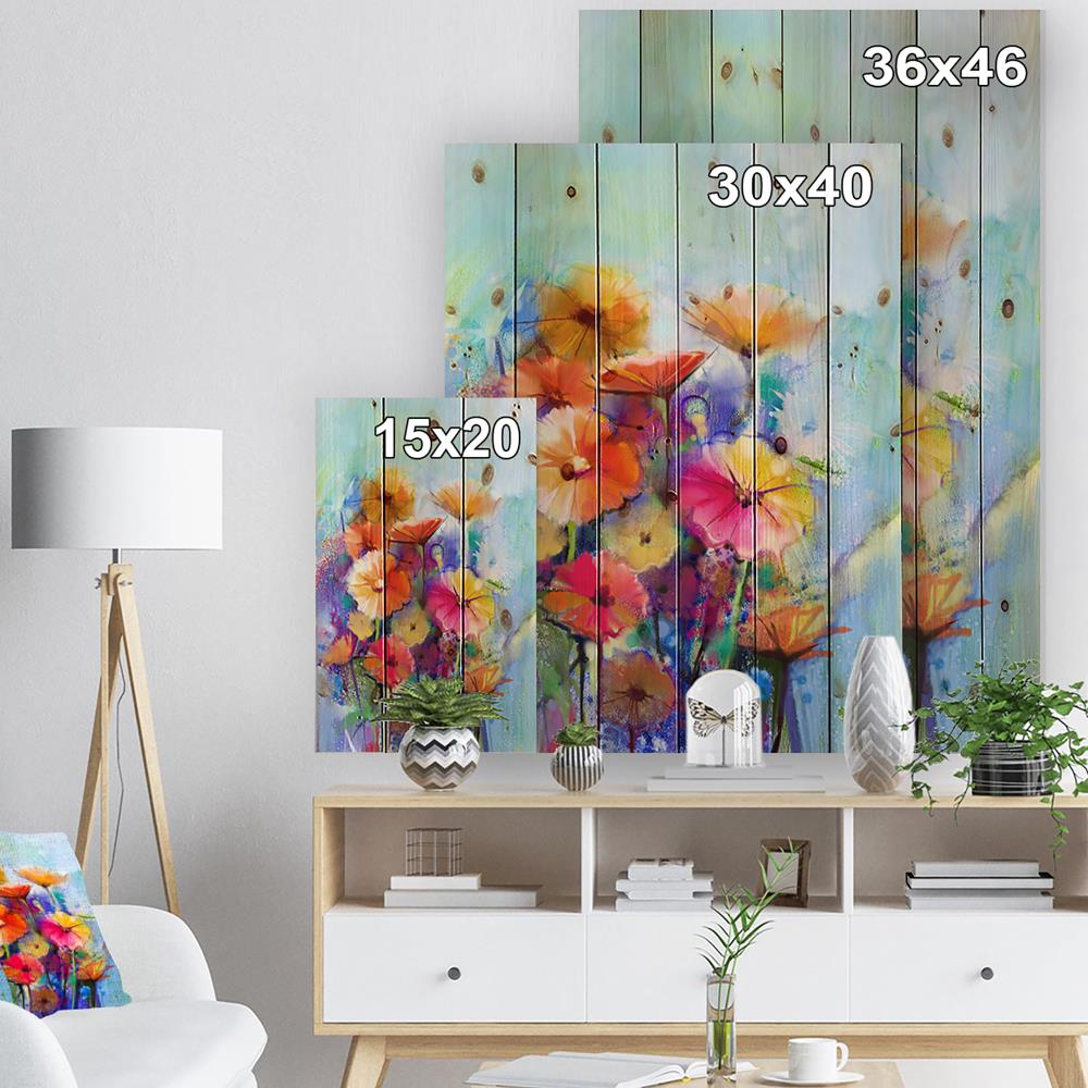 Designart 20-in H x 12-in W Floral Wood Print in the Wall Art ...