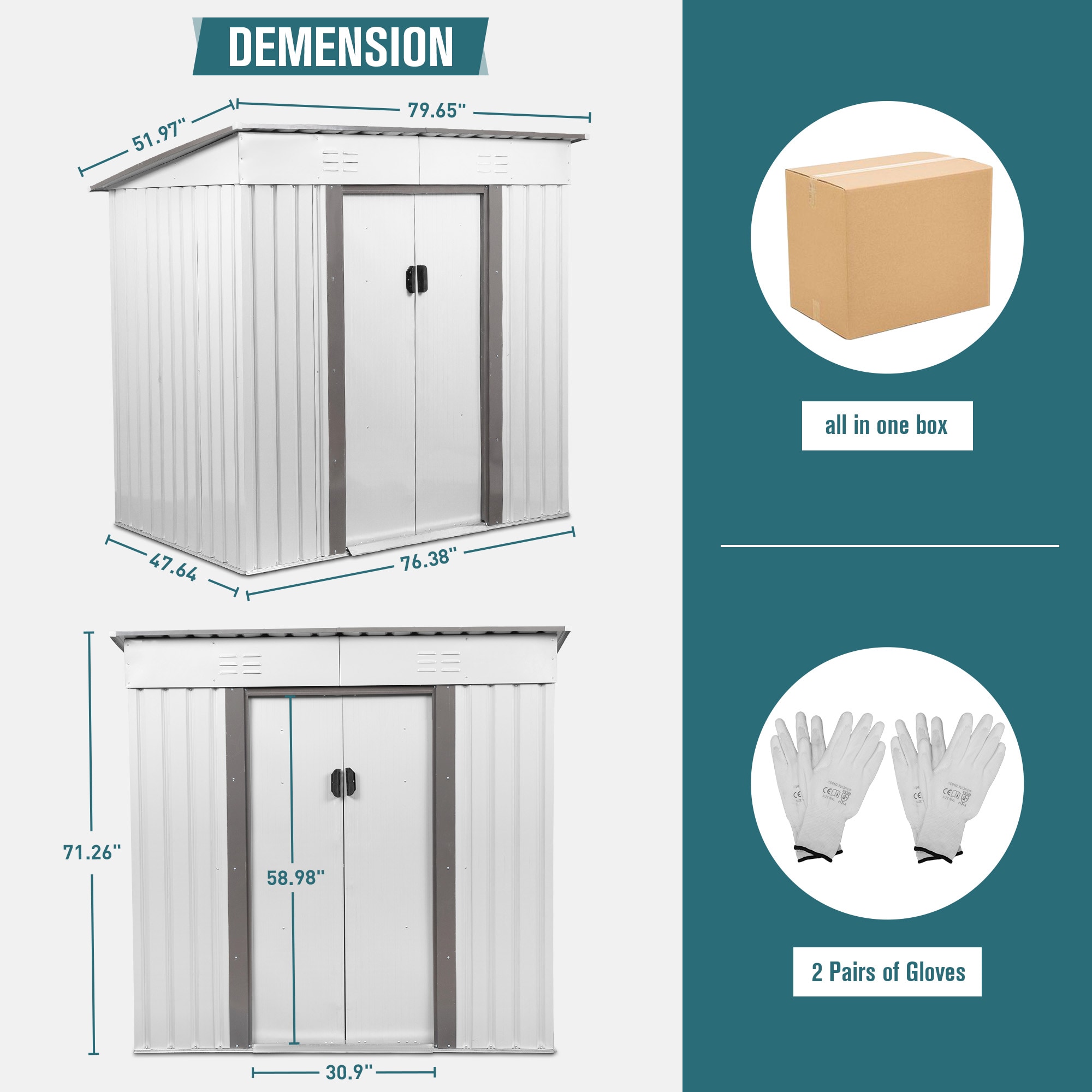 Jaxpety HG61H1306-L01 Metal-Storage-Buildings-Sheds - View #7